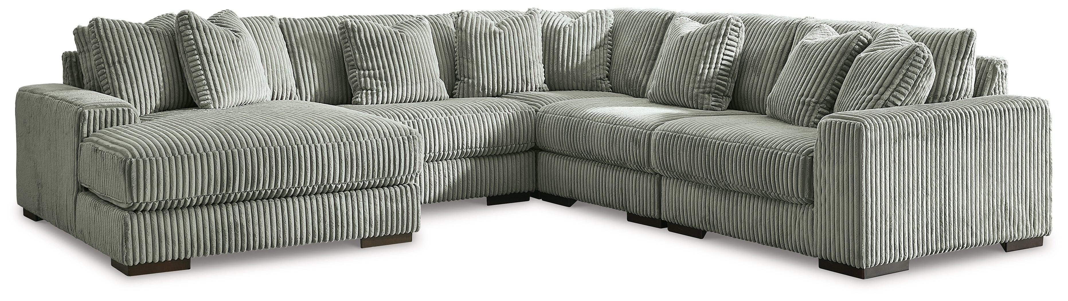 Lindyn Fog 5-Piece Sectional With Ottoman - Image 2