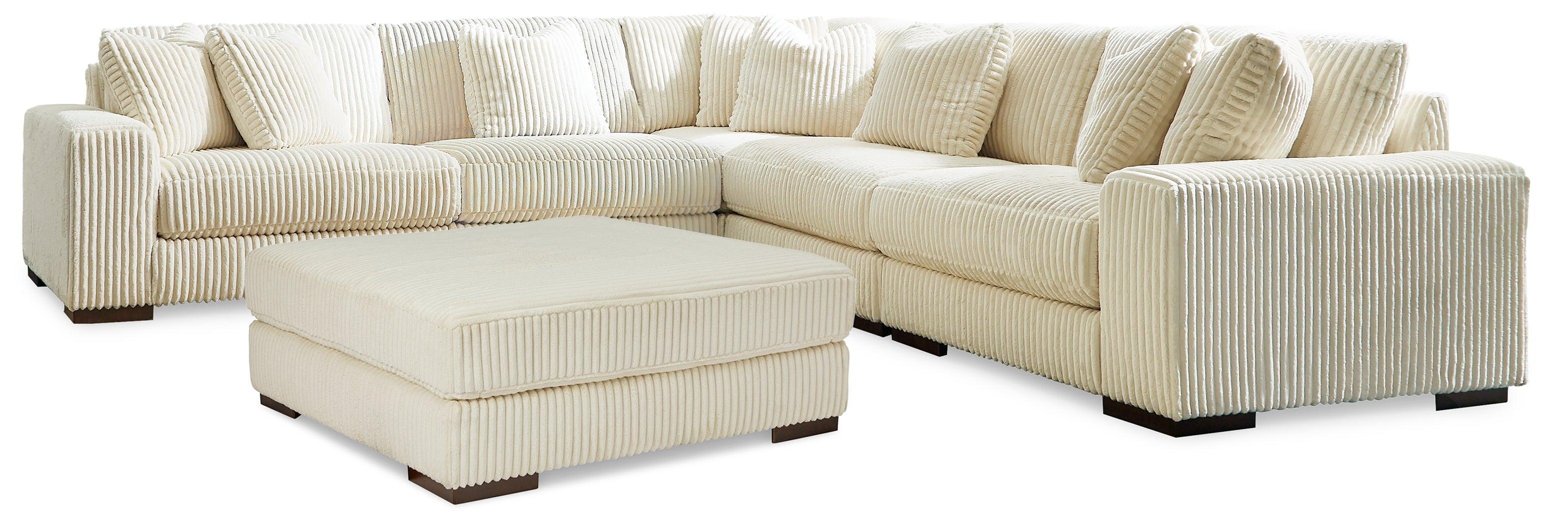 Lindyn Ivory 5-Piece Sectional With Ottoman - Image 2