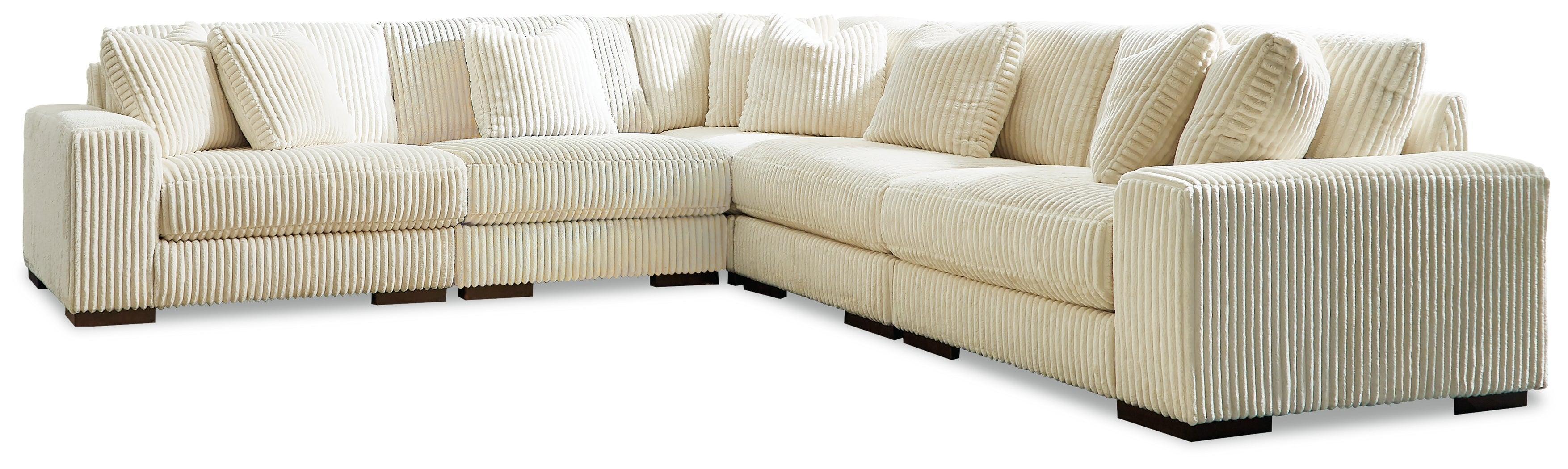 Lindyn Ivory 5-Piece Sectional With Ottoman - Image 3