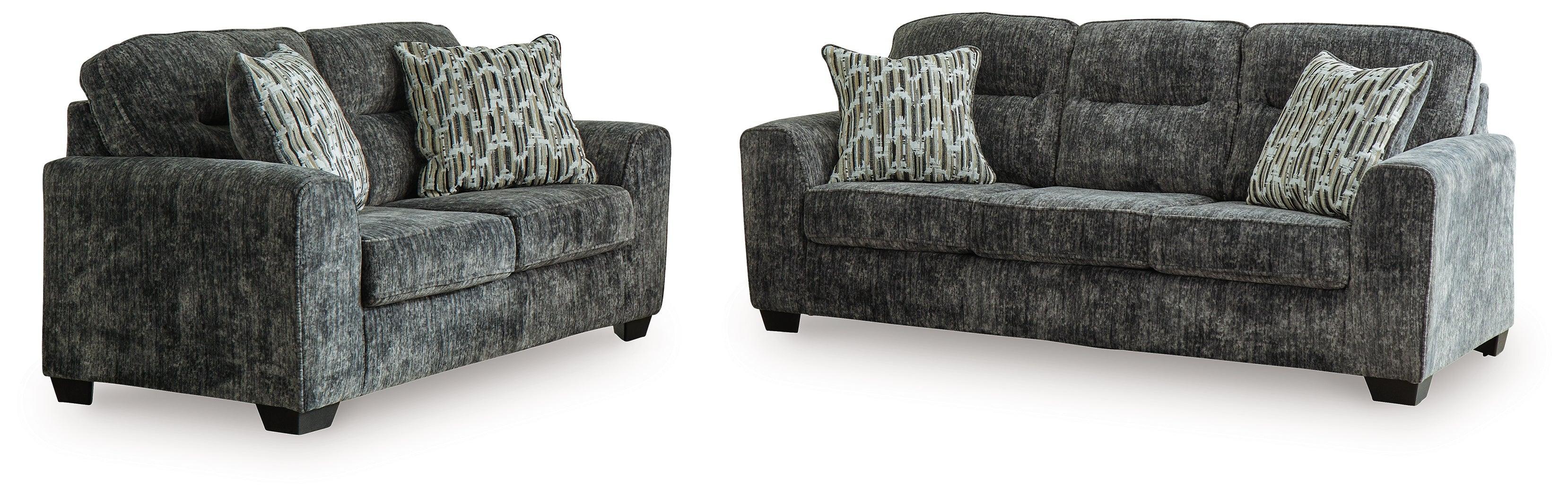 Lonoke Gunmetal Sofa And Loveseat - Image 3