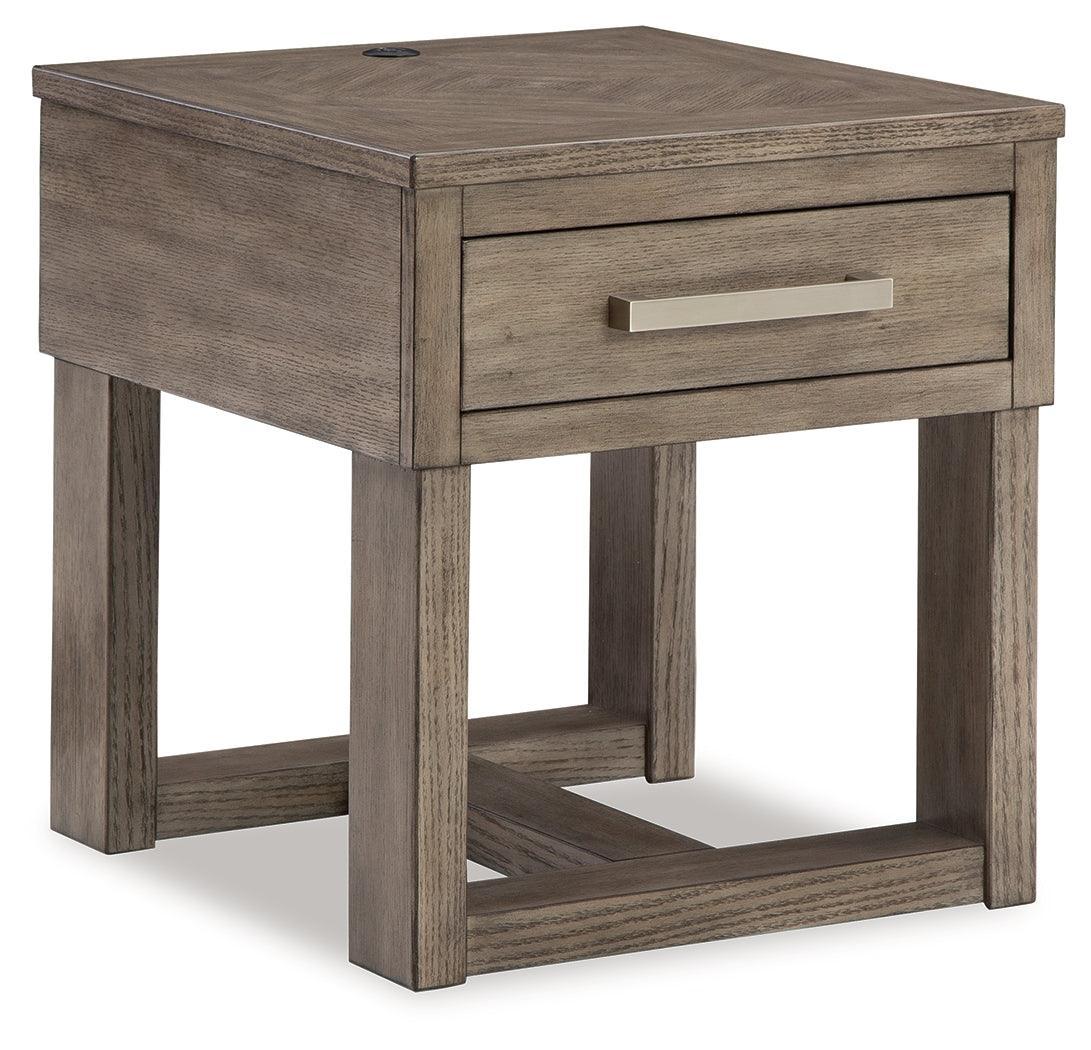Loyaska Grayish Brown White End Table - Image 2