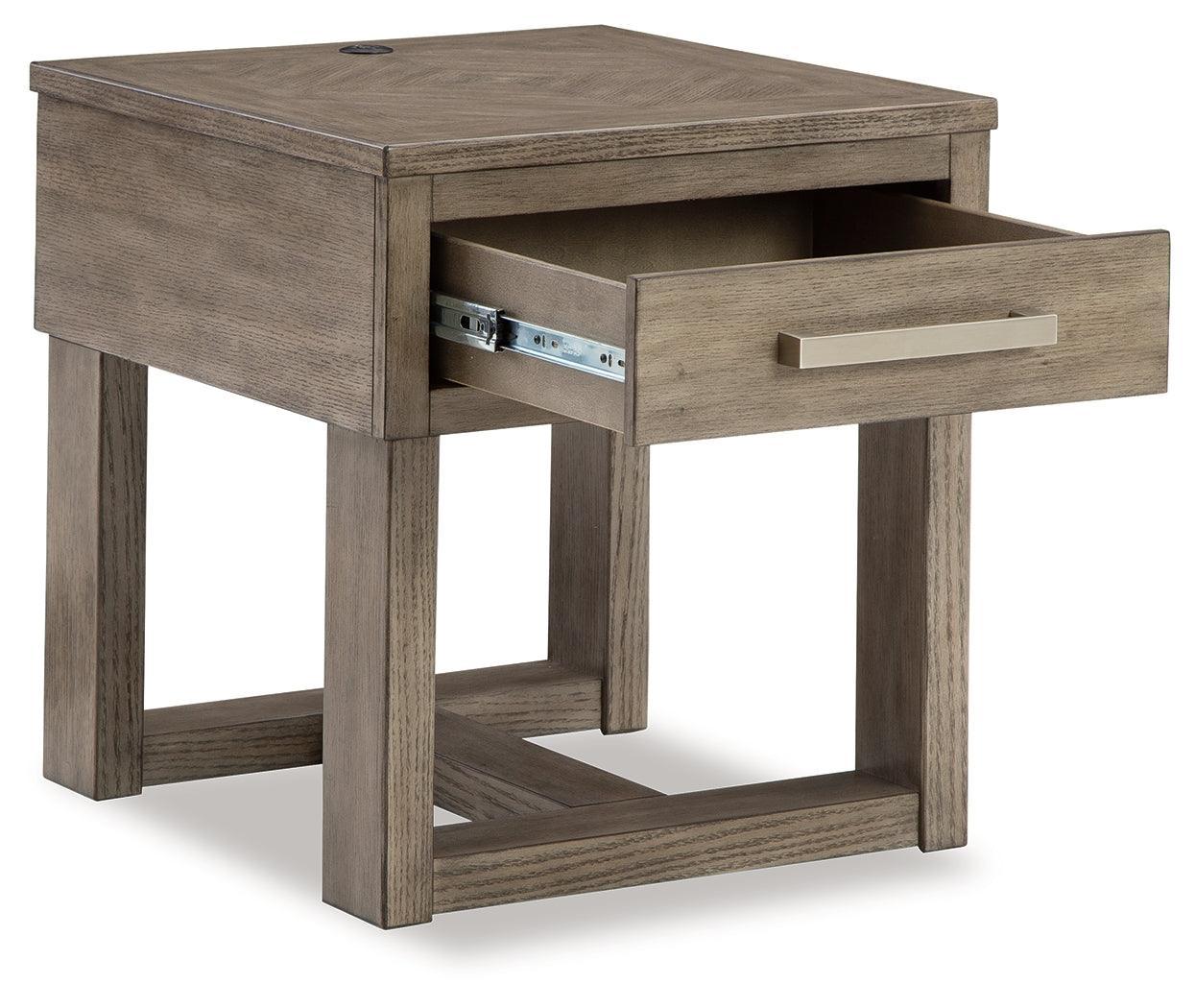 Loyaska Grayish Brown White End Table - Image 3