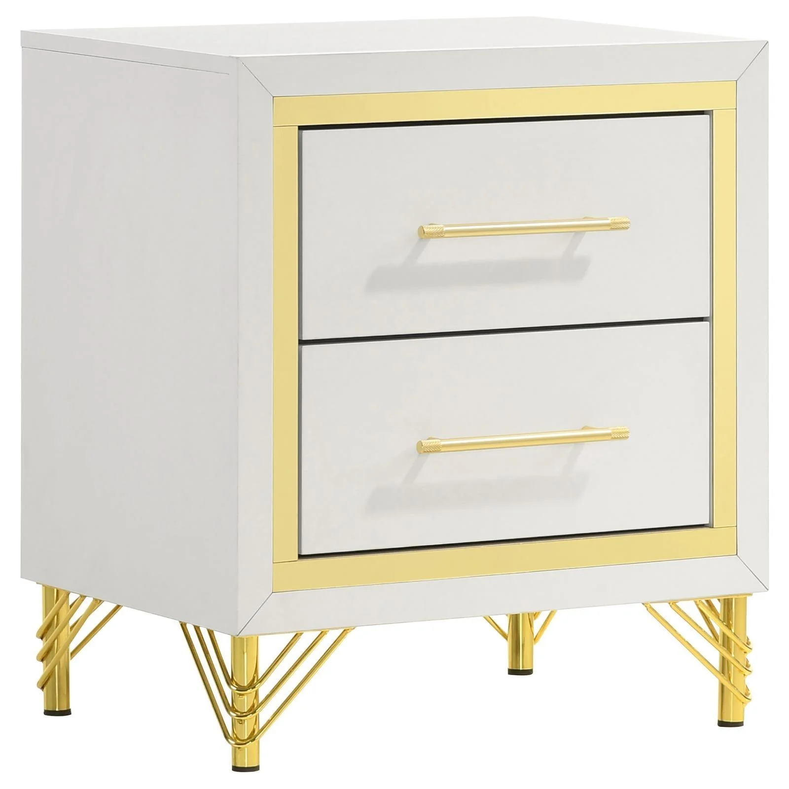 Lucia 2 Drawer Nightstand Bedide Table White - Image 1