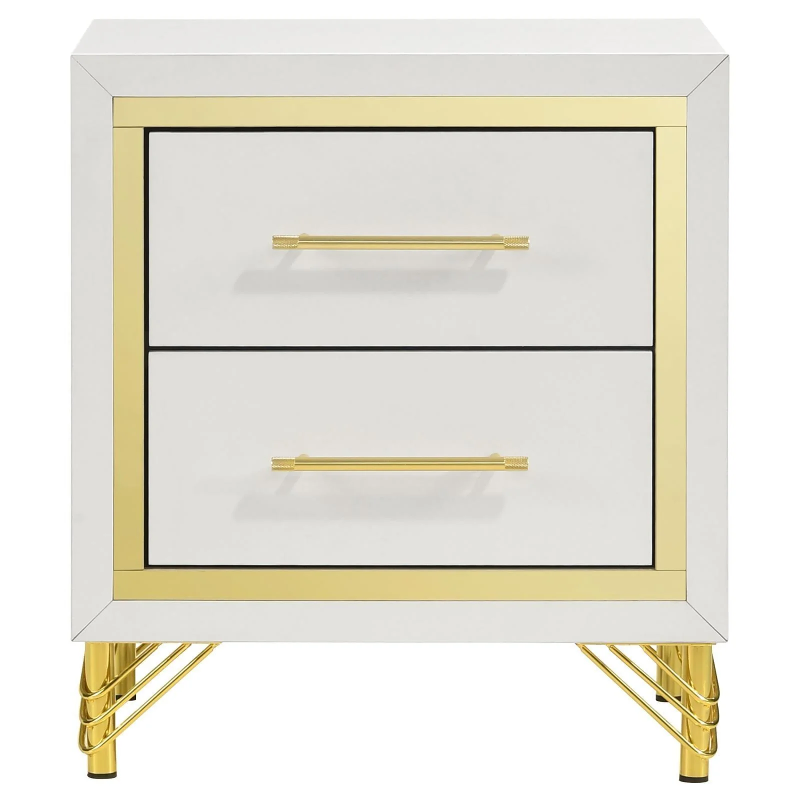 Lucia 2 Drawer Nightstand Bedide Table White - Image 3