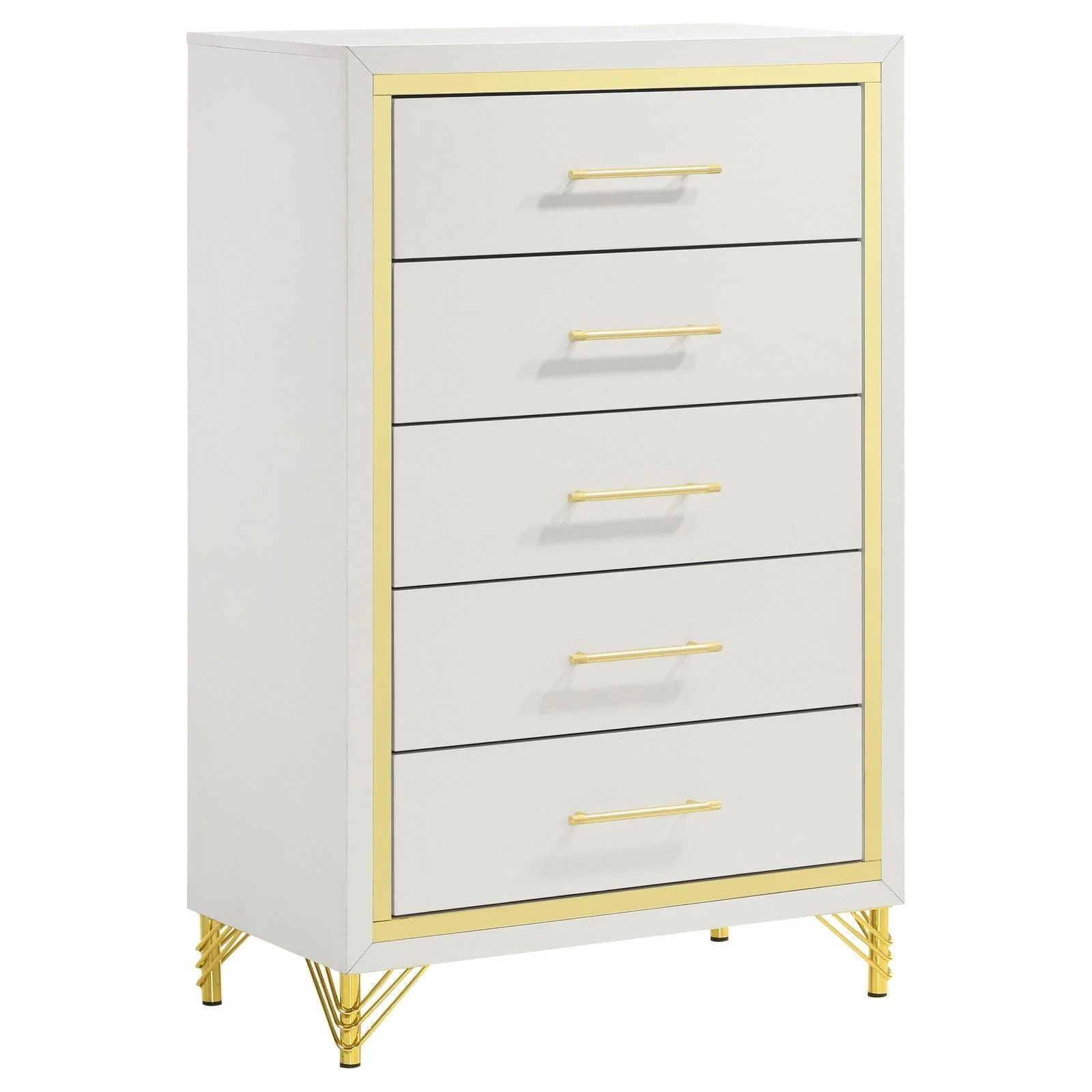 Lucia 5 Drawer Bedroom Chest White - Image 1