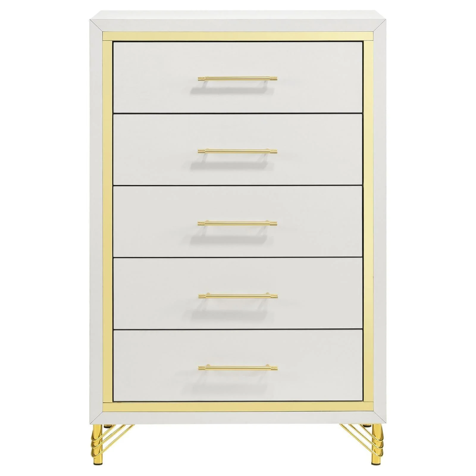Lucia 5 Drawer Bedroom Chest White - Image 3