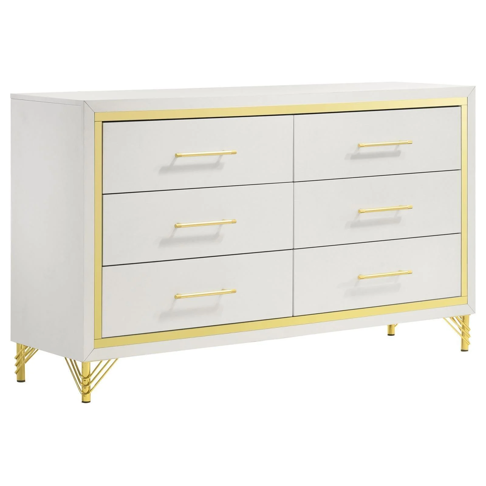 Lucia 6 Drawer Bedroom Dresser White - Image 1