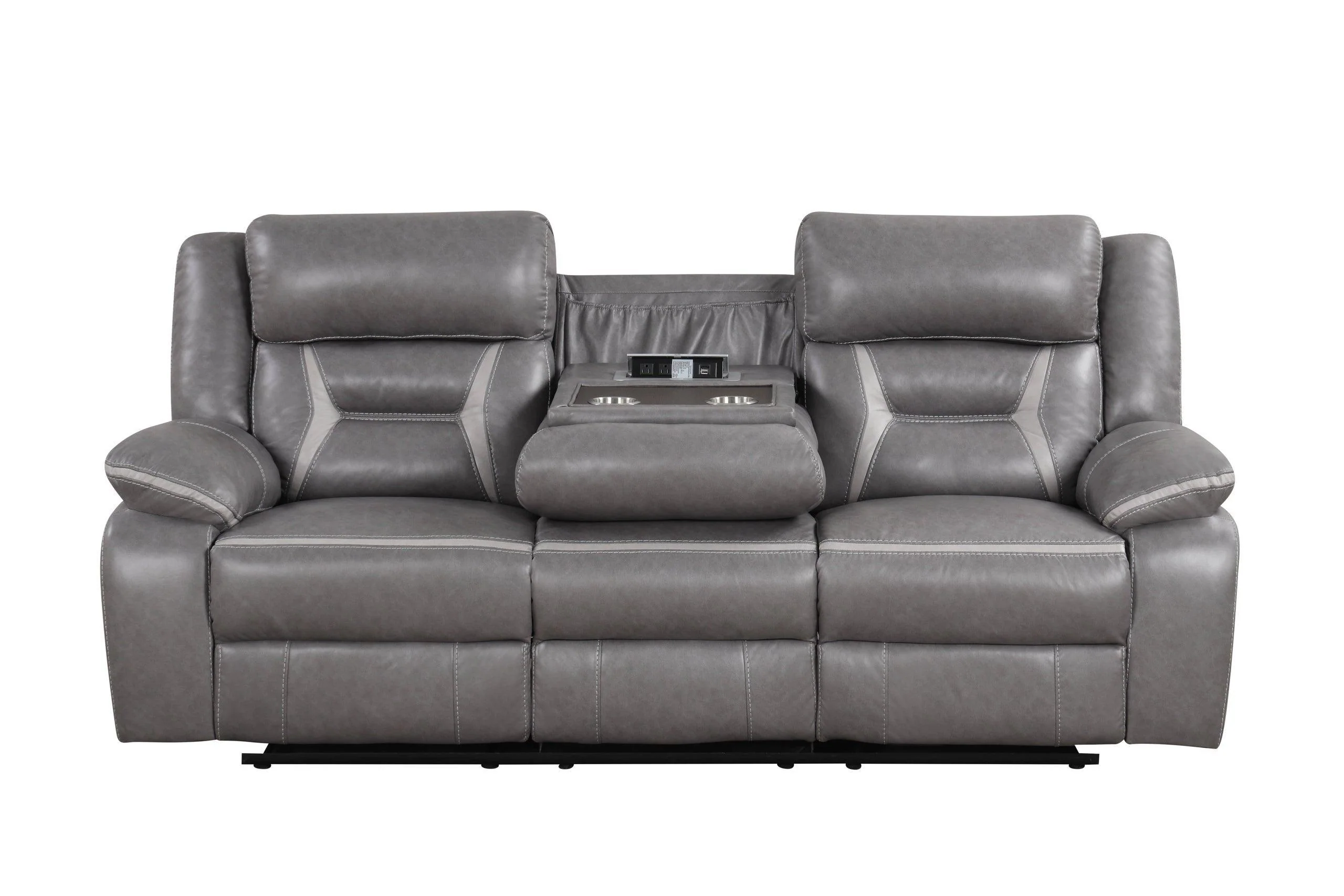 Luka Light Gray Oversized 3-Piece Reclining Set - Image 3