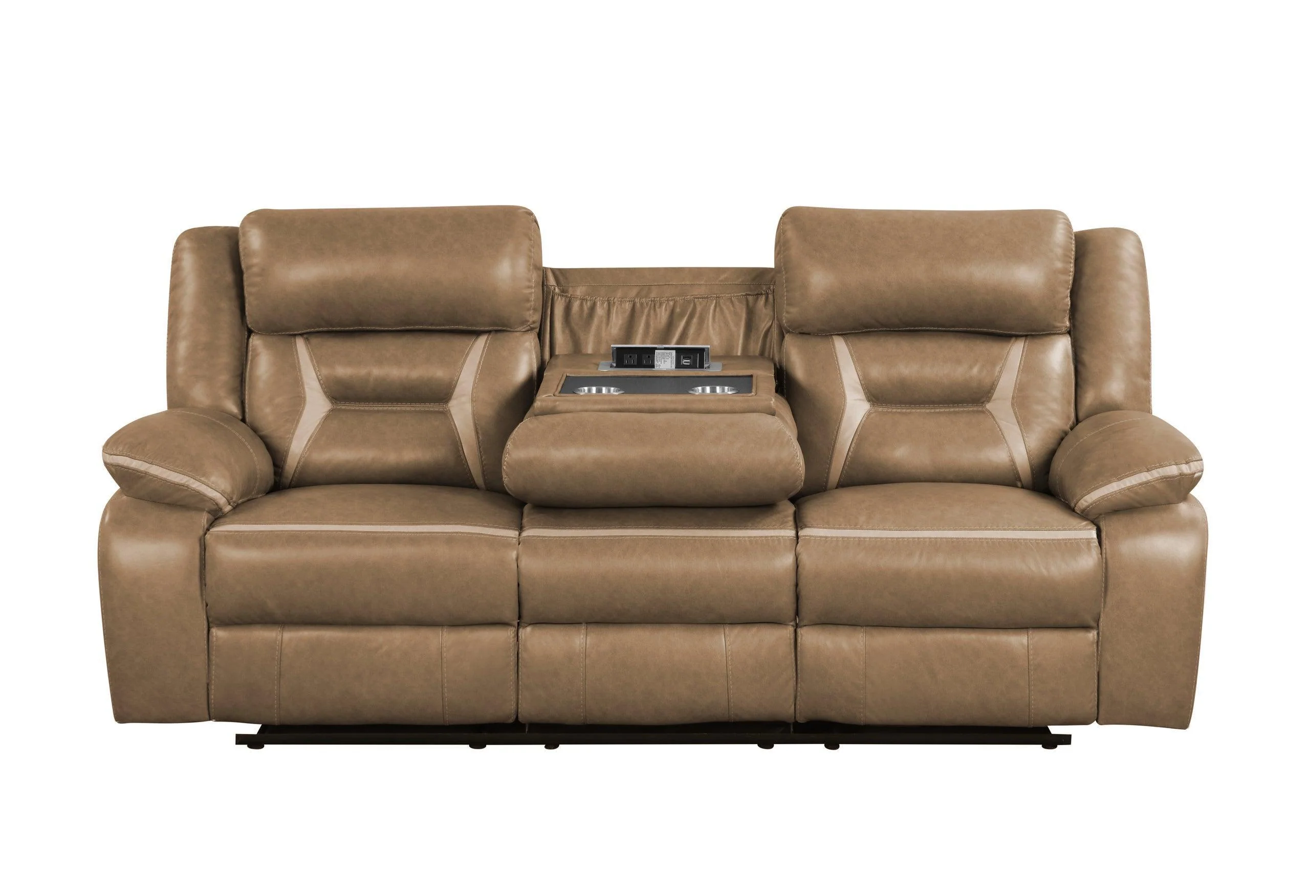 Luka Light Brown Oversized 3-Piece Reclining Set - Image 3