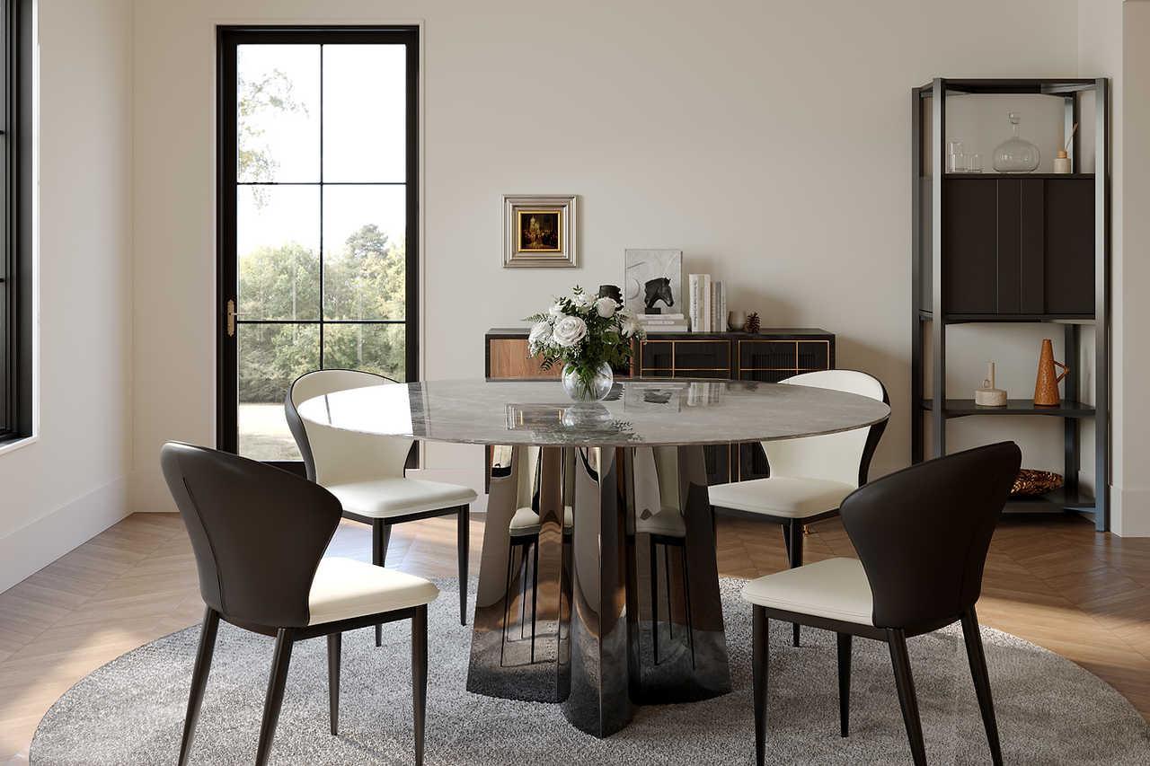 Luxe Faux Marble Dining Table #3 - Image 3