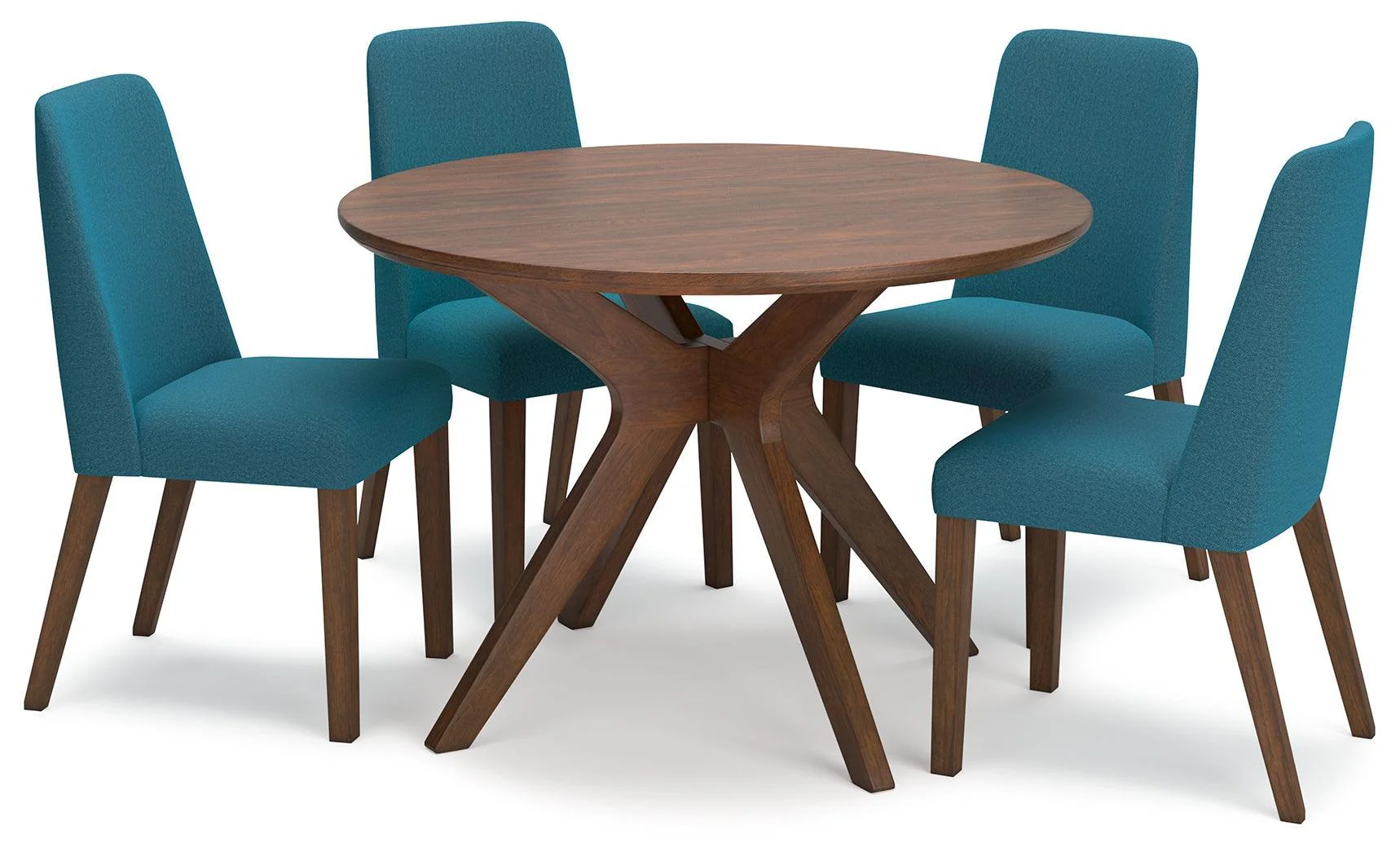 Lyncott Blue Brown Dining Table And 4 Chairs - Image 2