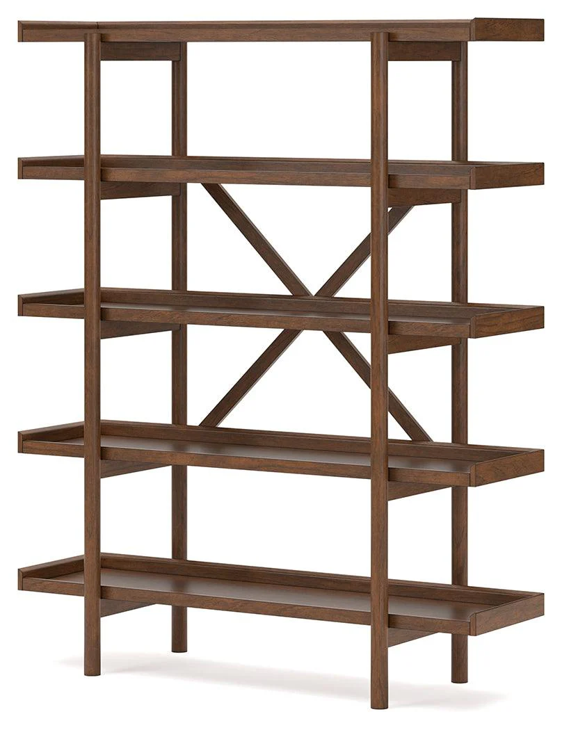 Lyncott Brown 70" Bookcase - Image 2