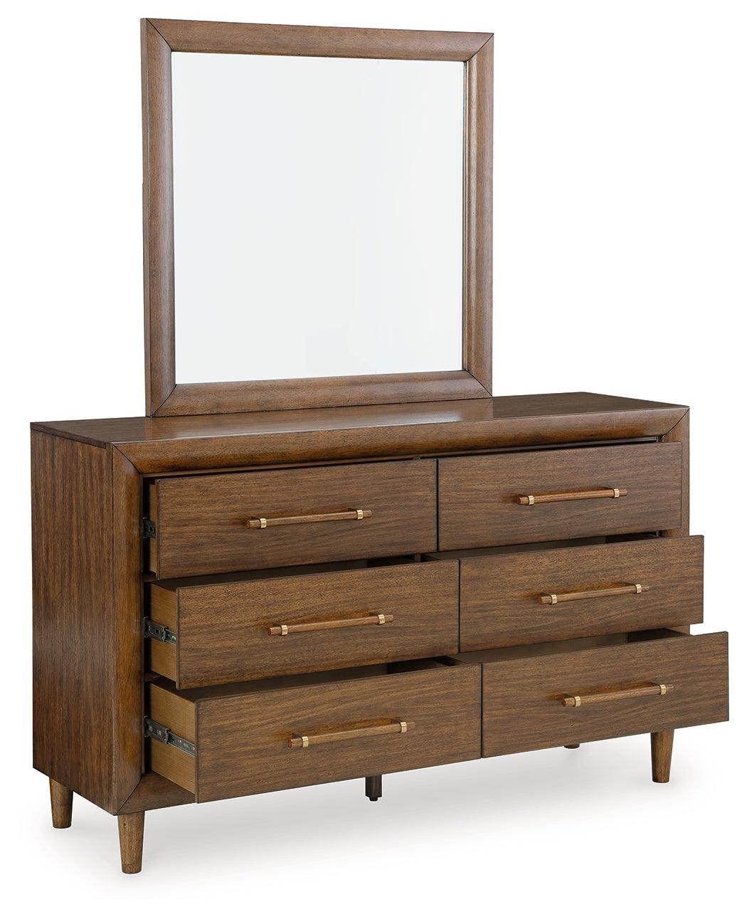 Lyncott Brown Dresser And Mirror - Image 3