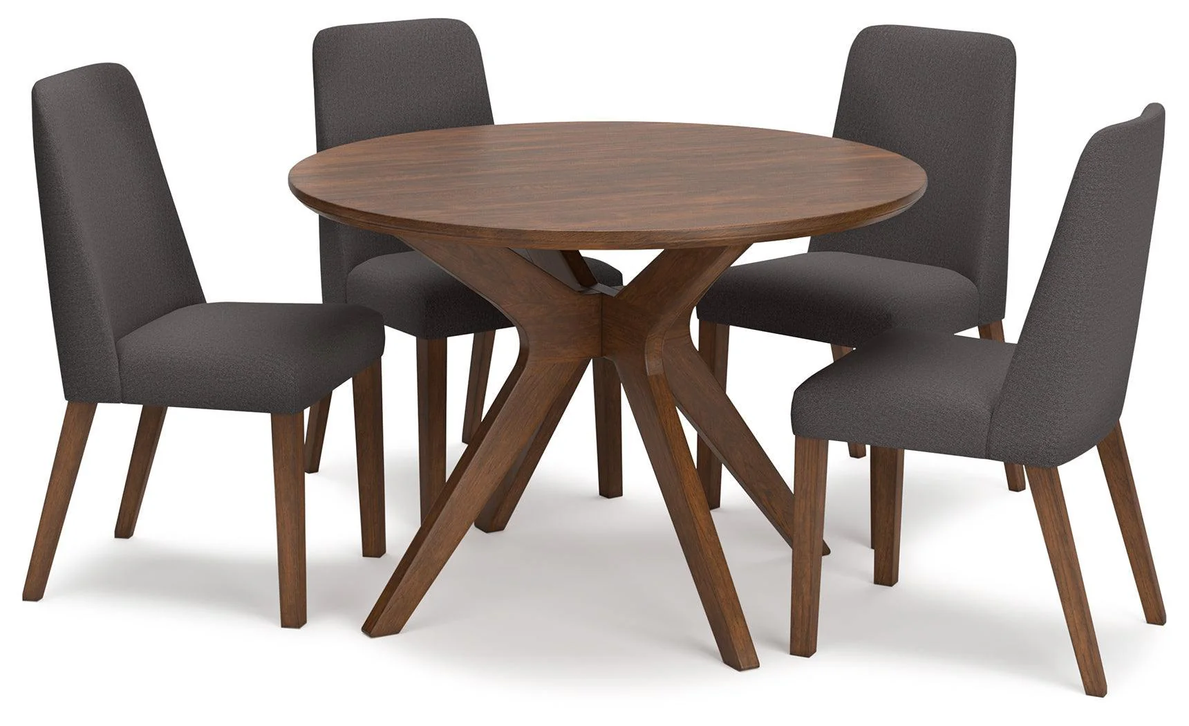 Lyncott Charcoal Brown Dining Table And 4 Chairs - Image 2