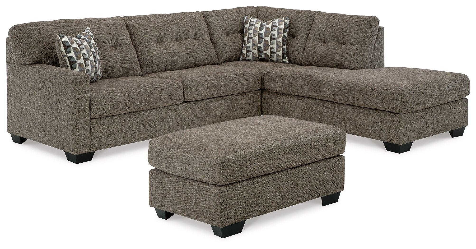 Mahoney Chocolate 2-Piece Sectional With Ottoman - Image 2