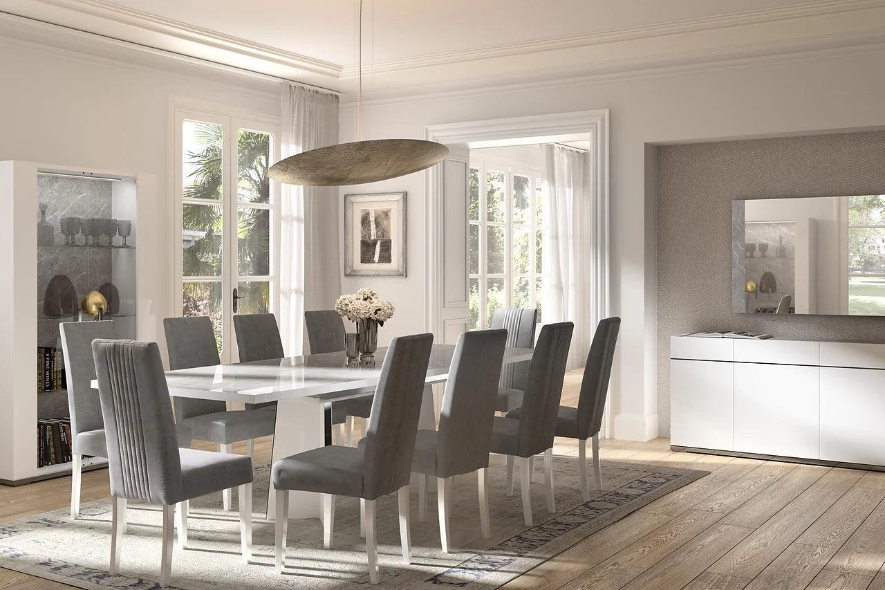 Mara White Gray Dining Room Set