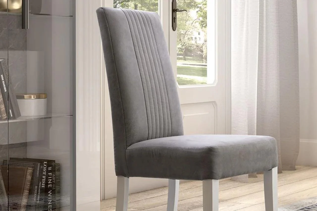 Mara Gray Upholstered Dining Chair - Image 1