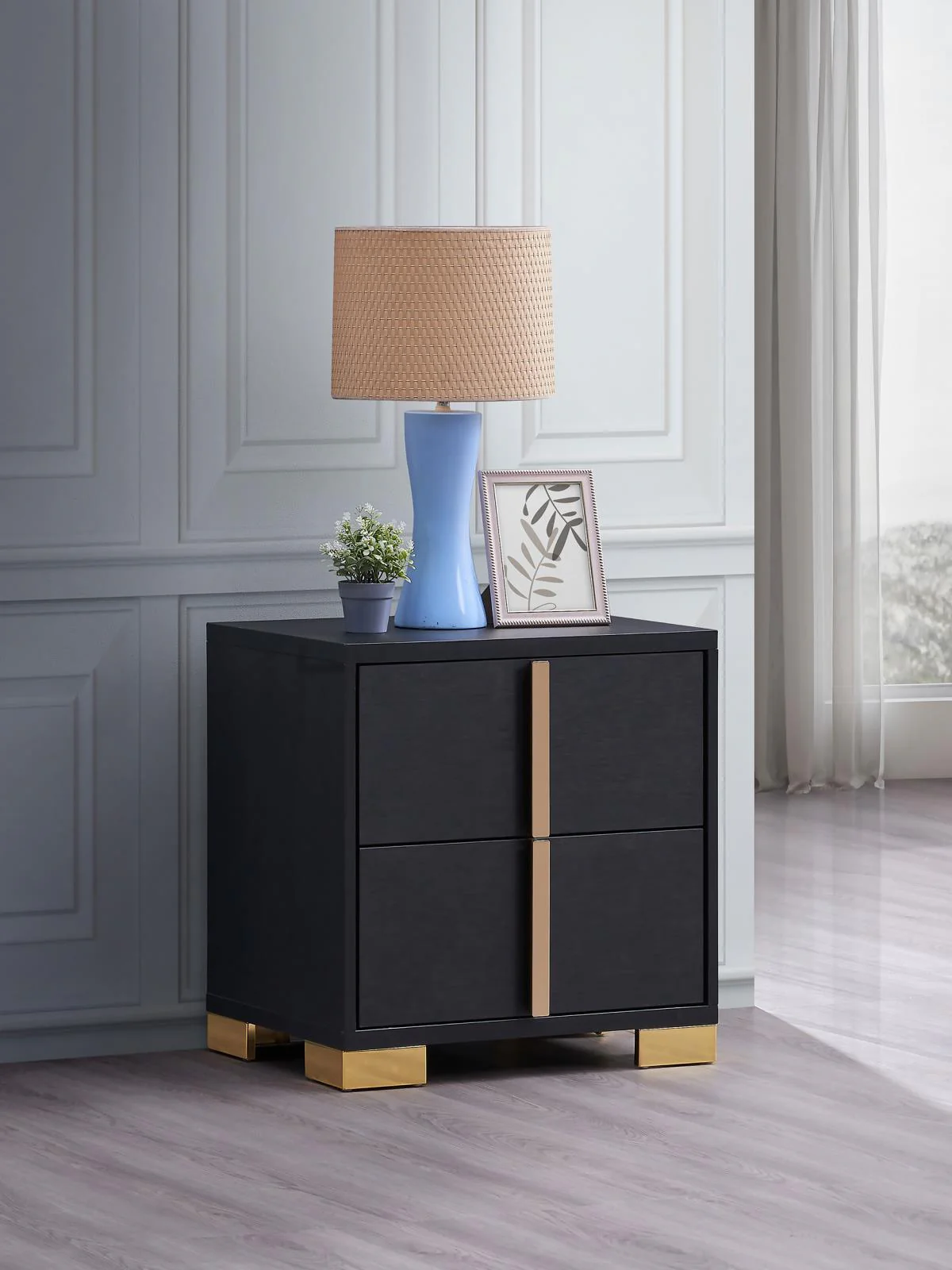 Marceline 2 Drawer Nightstand Black - Image 2