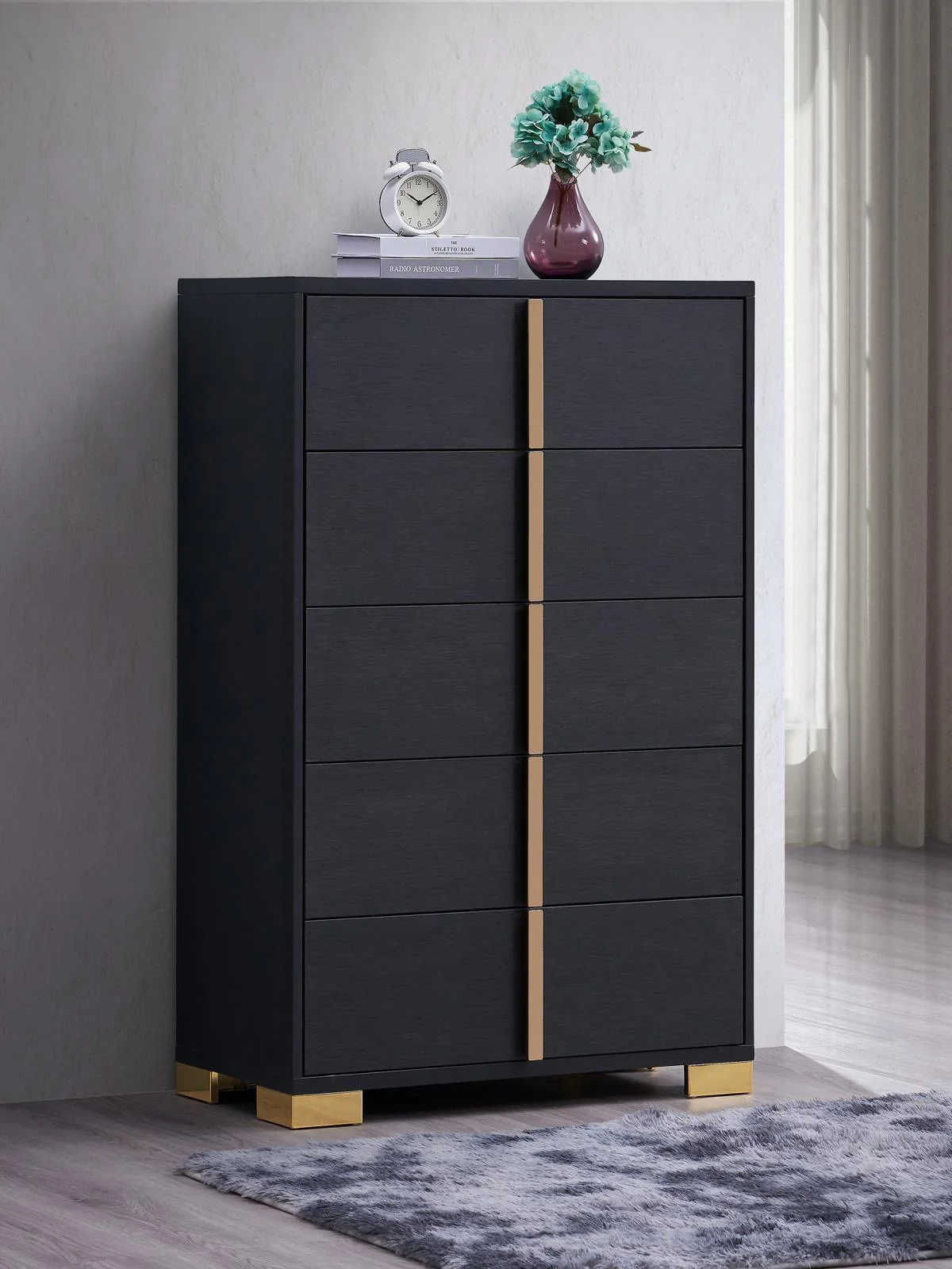 Marceline 5 Drawer Chest Black - Image 2
