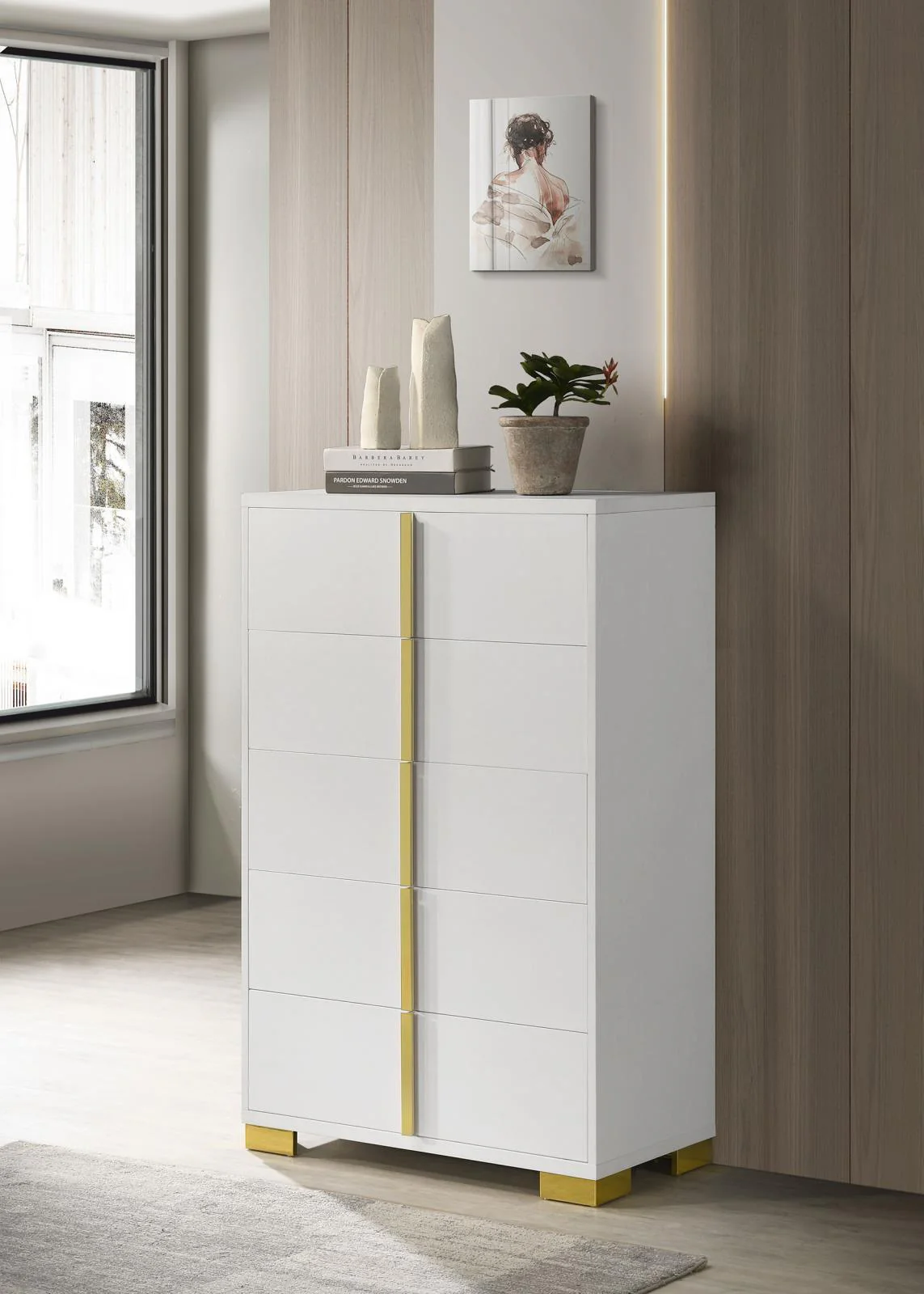Marceline 5 Drawer Chest White - Image 2