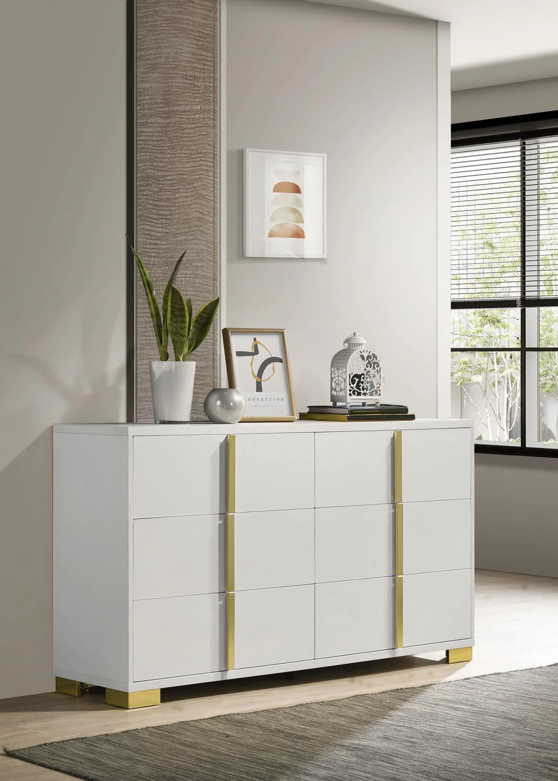 Marceline 6 Drawer Dresser White - Image 2