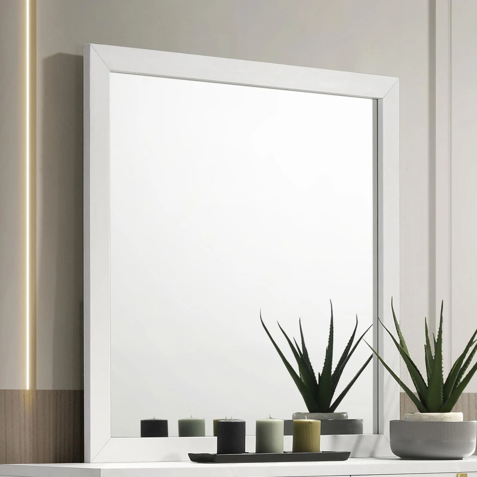 Marceline Dresser Mirror White - Image 2