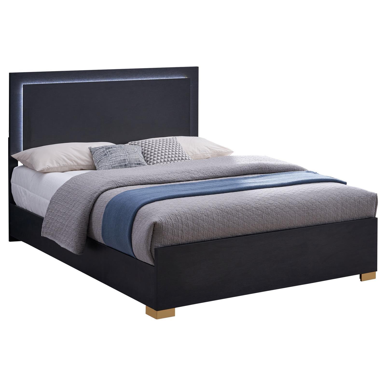 Marceline King Bed With LED Headboard Black - Image 2