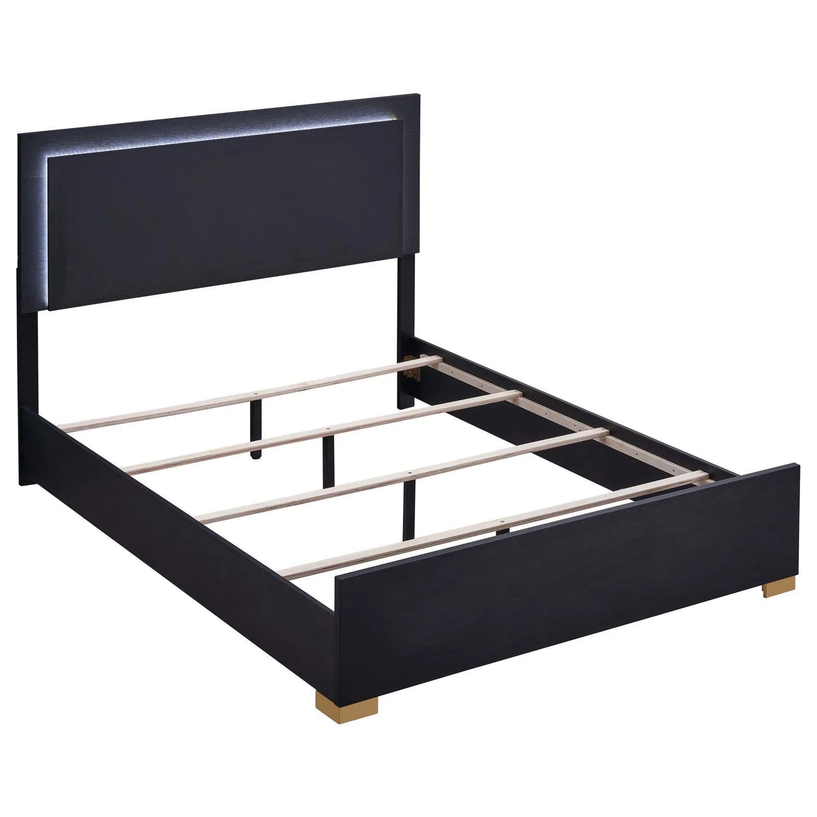 Marceline Queen Bed With LED Headboard Black - Image 3
