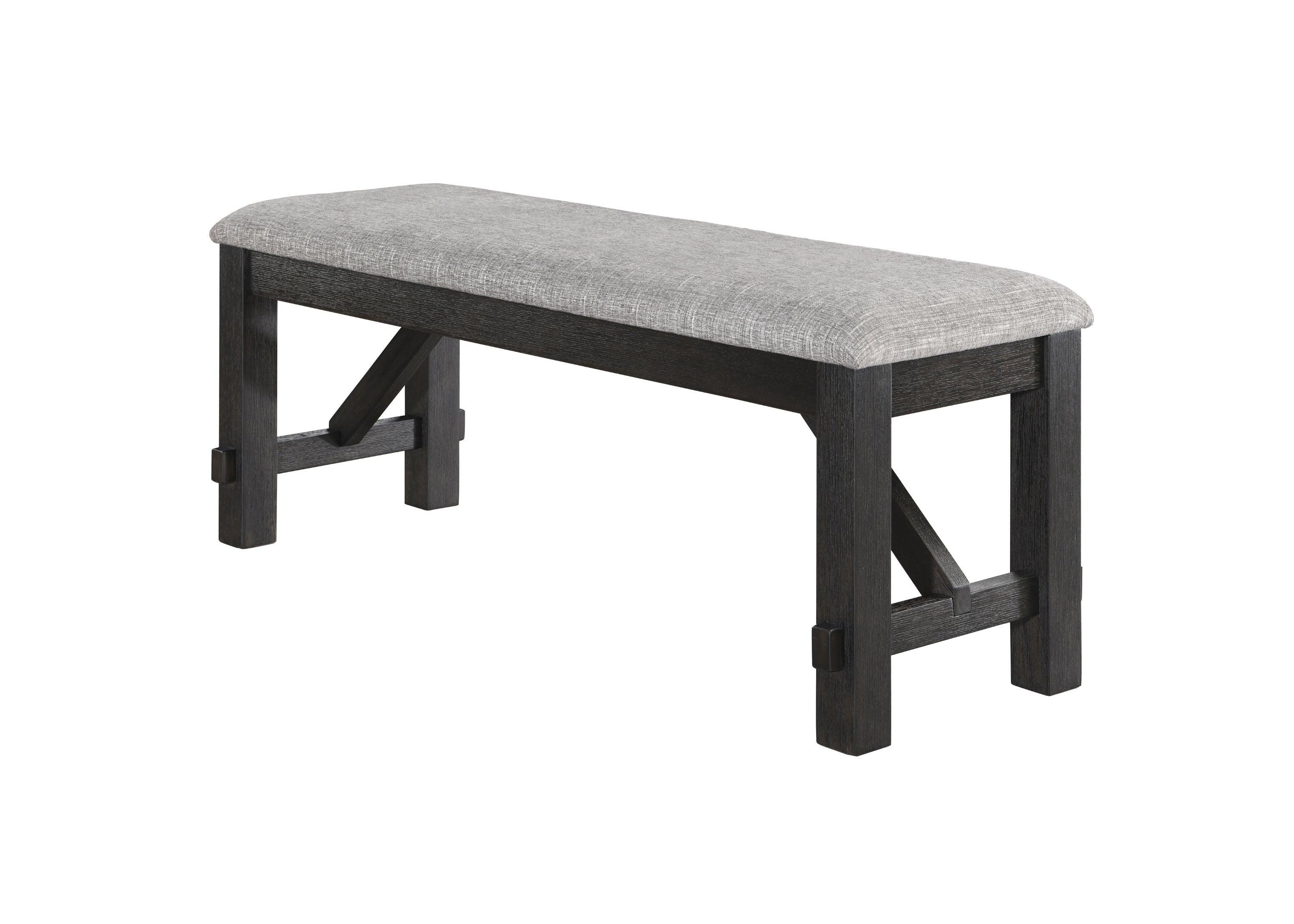 Maribelle Wheat Charcoal Fabric Upholstered Dining Room Set - Image 3