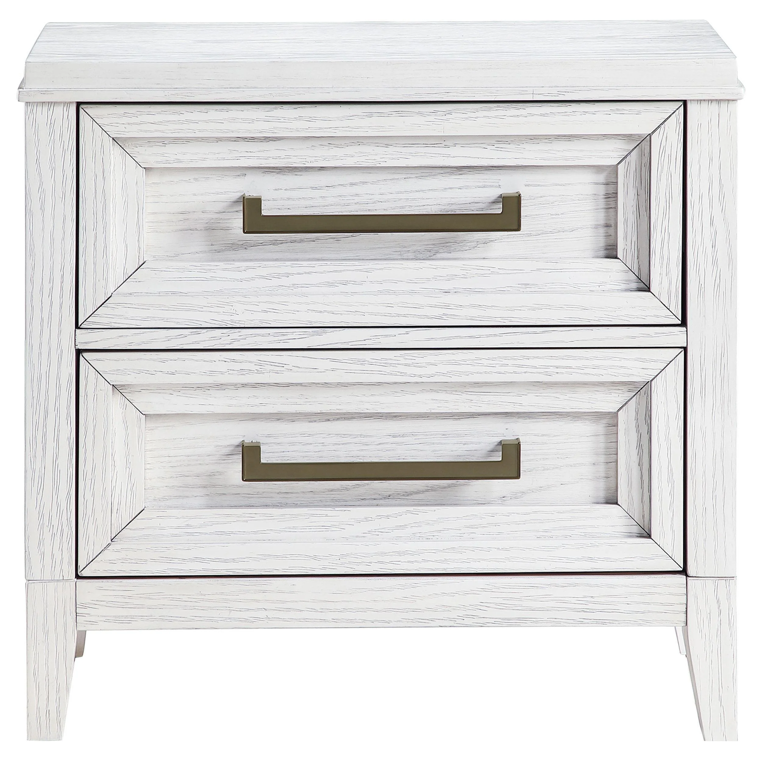 Marielle 2 Drawer Nightstand Bedide Table Distressed White - Image 3