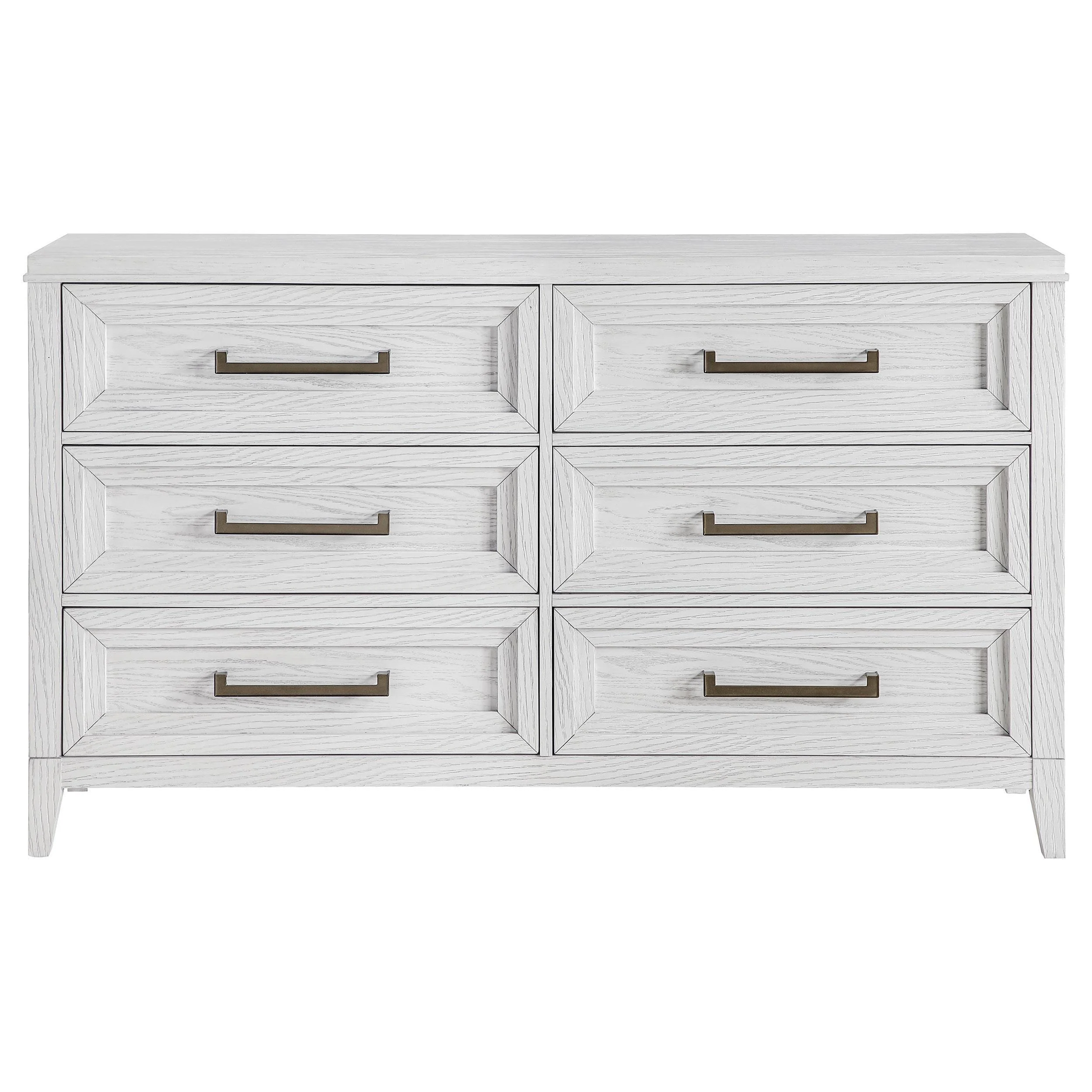 Marielle 6 Drawer Bedroom Dresser Distressed White - Image 3