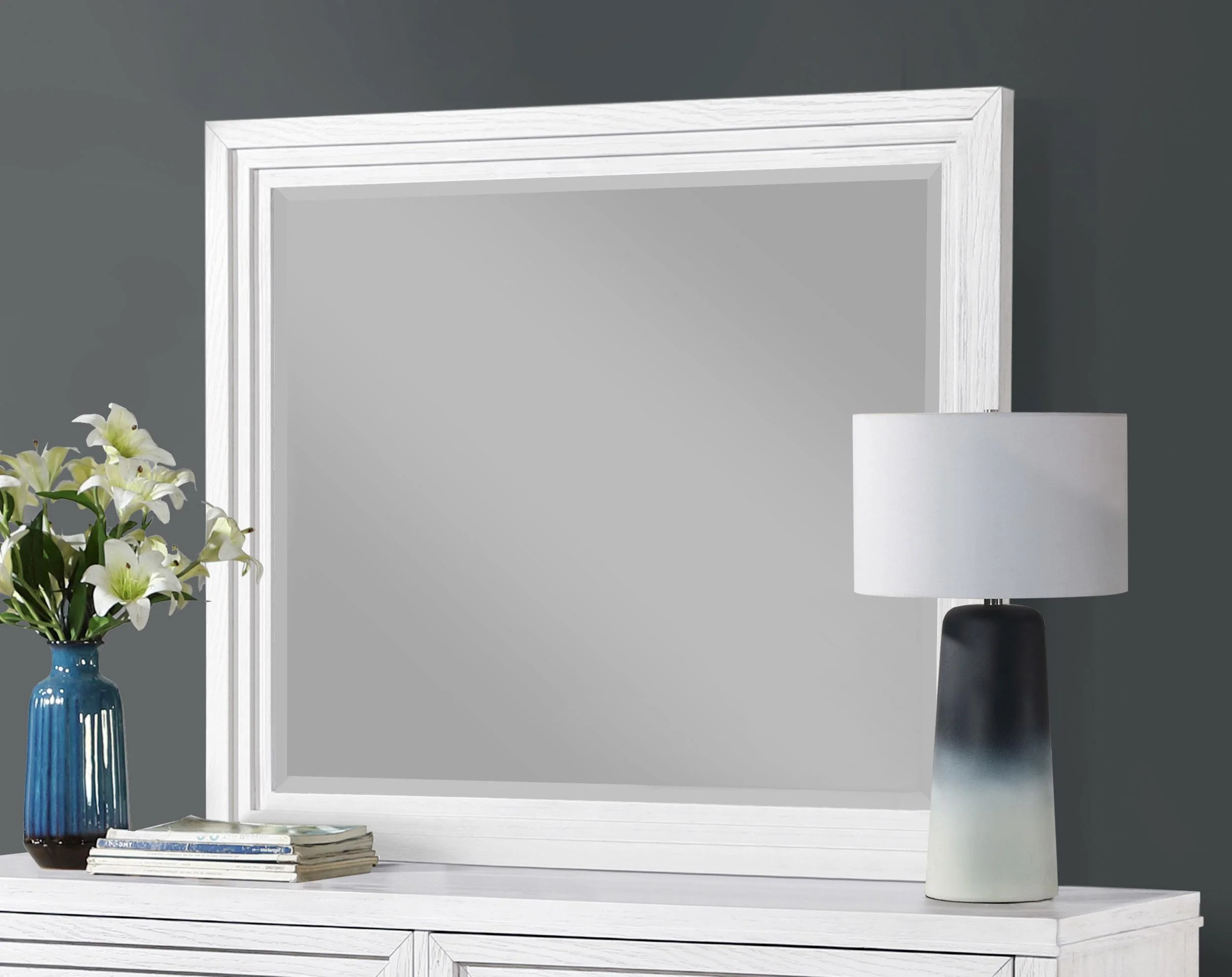 Marielle Dresser Mirror Distressed White - Image 2