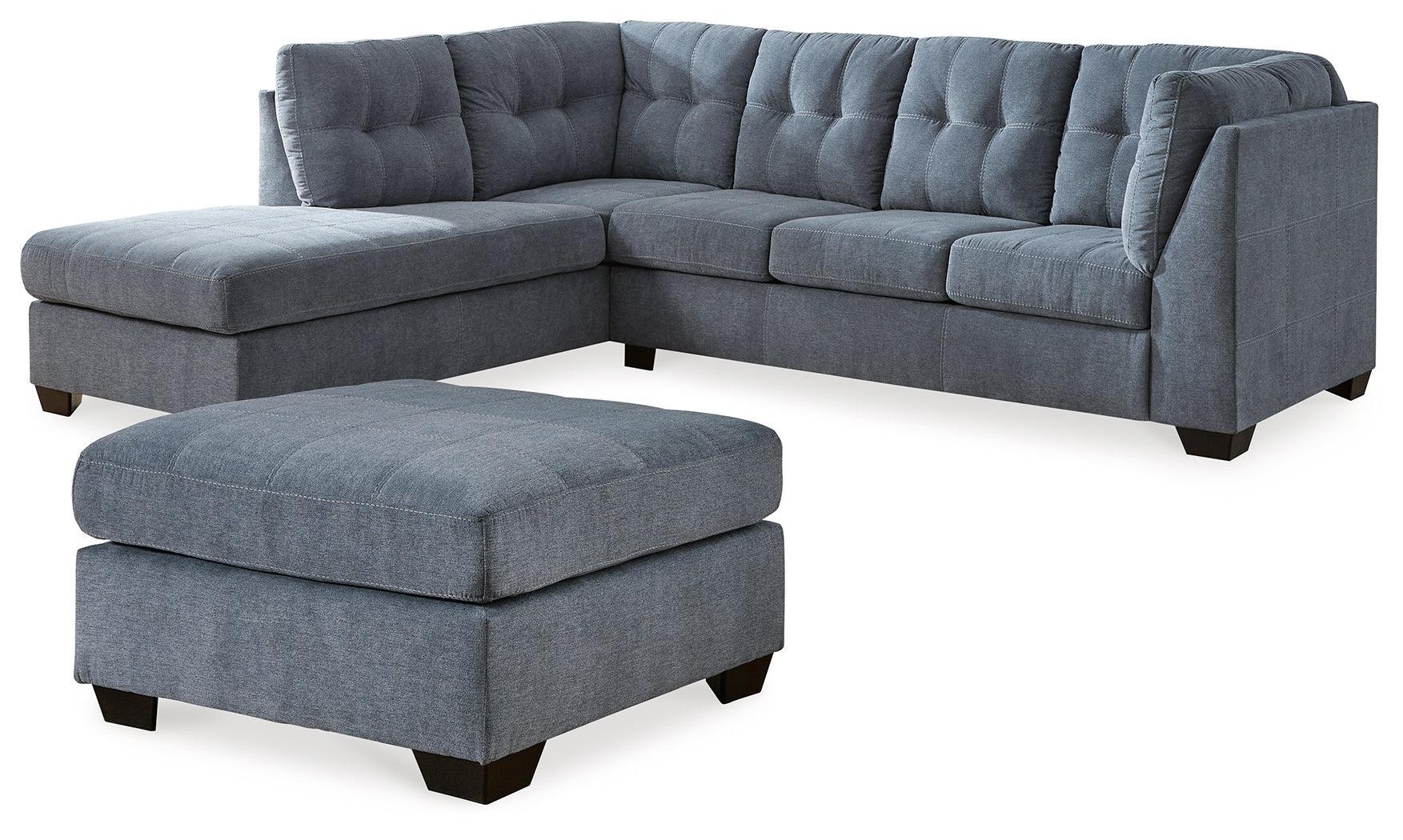 Marleton Denim 2-Piece Sectional With Ottoman - Image 2