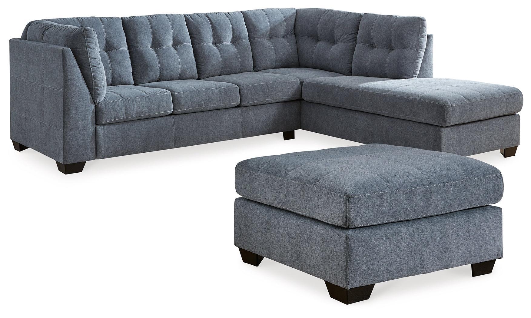 Marleton Denim 2-Piece Sleeper Sectional With Ottoman - Image 2