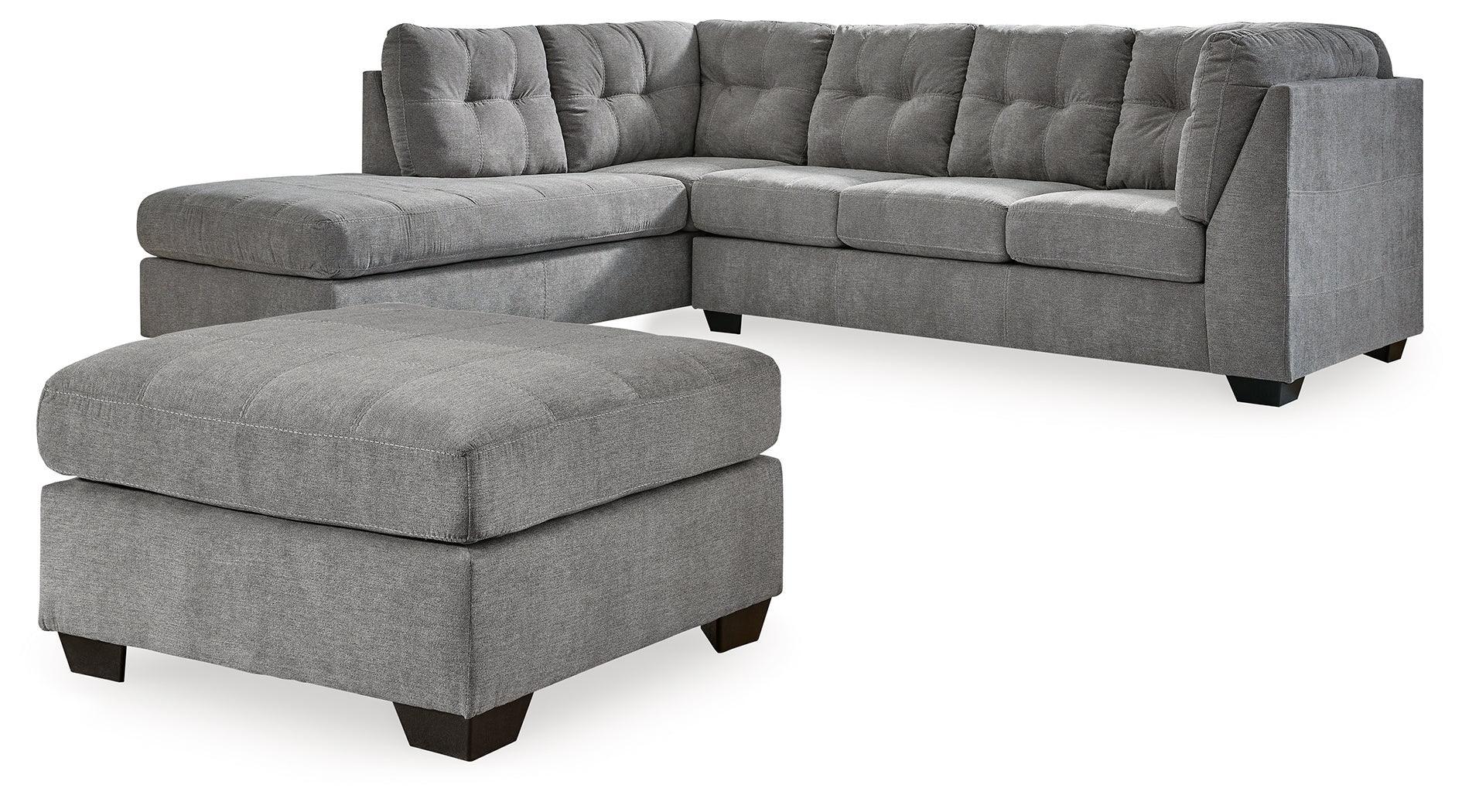 Marleton Gray 2-Piece Sleeper Sectional With Ottoman - Image 2
