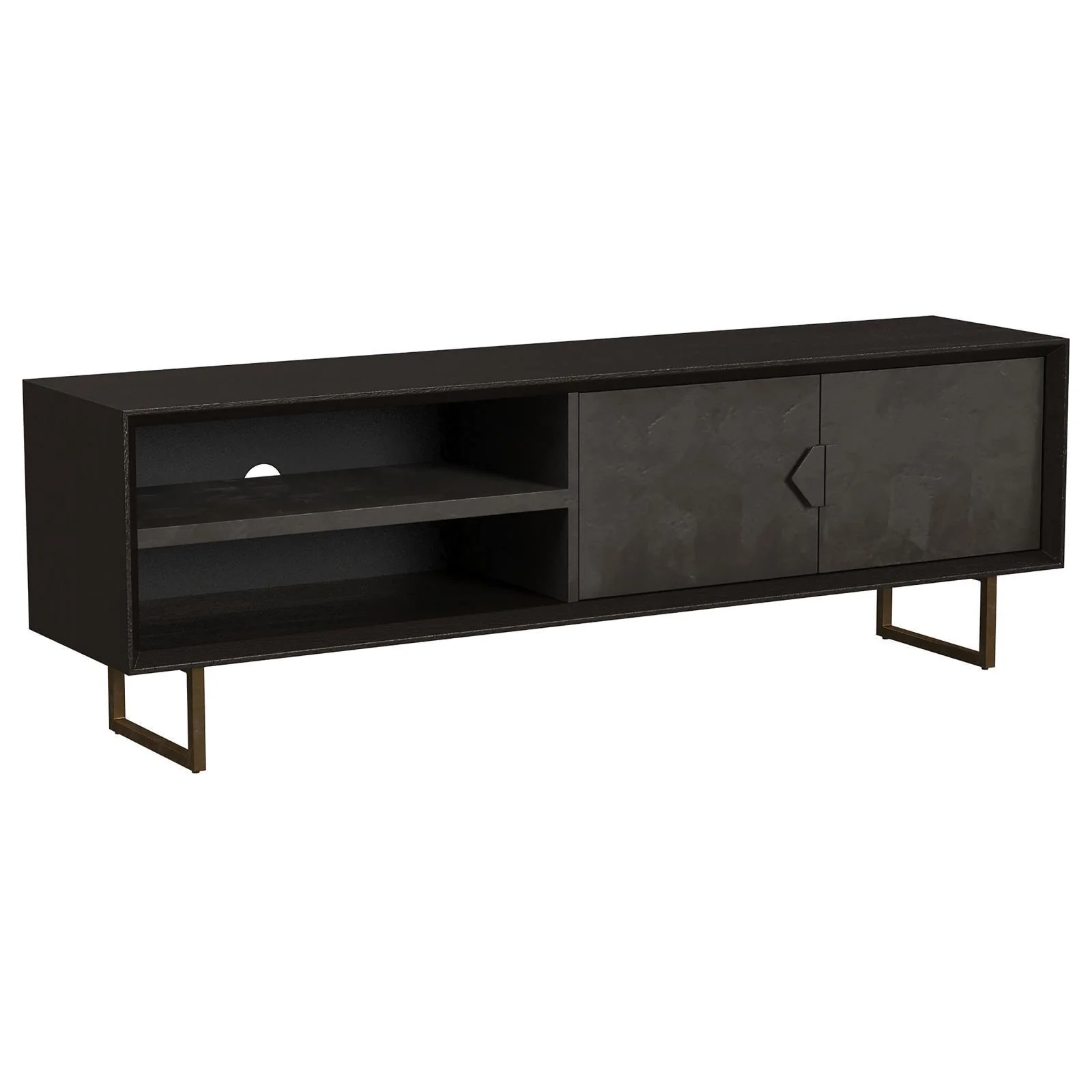 Marsden 2 Door Wood 70" TV Stand Charcoal Black - Image 1