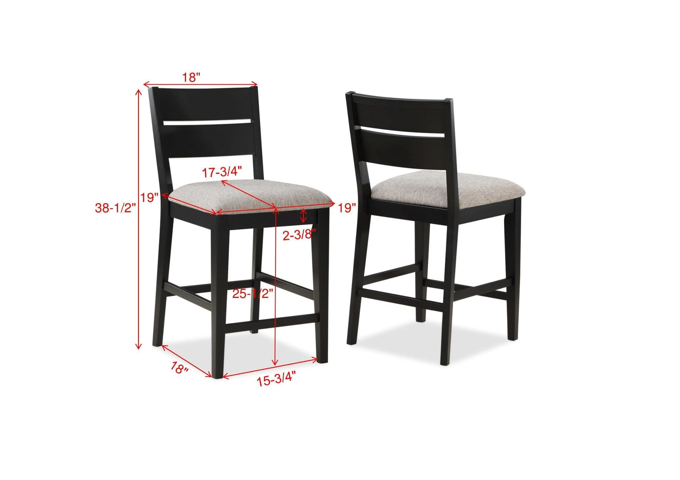 Mathis Gray Black Round Counter Height Set - Image 3