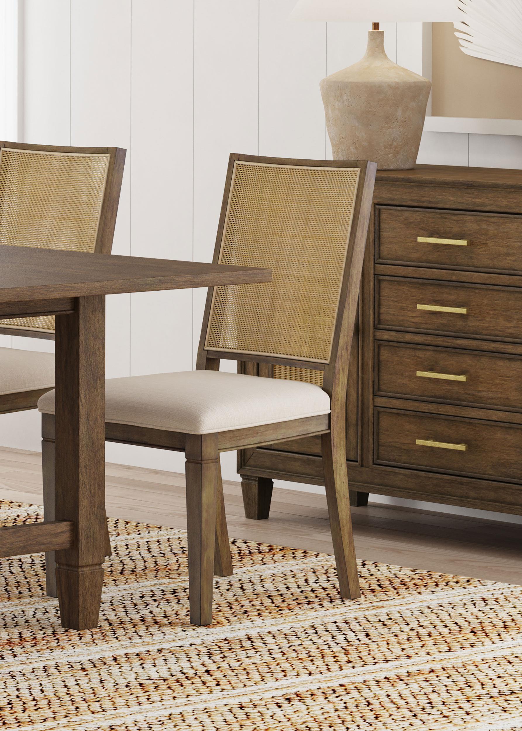 Matisse Woven Rattan Back Dining Side Chair Brown (Set of 2) - Image 2
