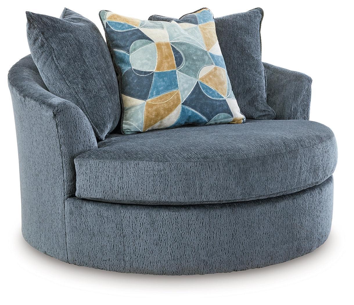 Maxon Place Navy Chenille Oversized Swivel Accent Chair - Image 2