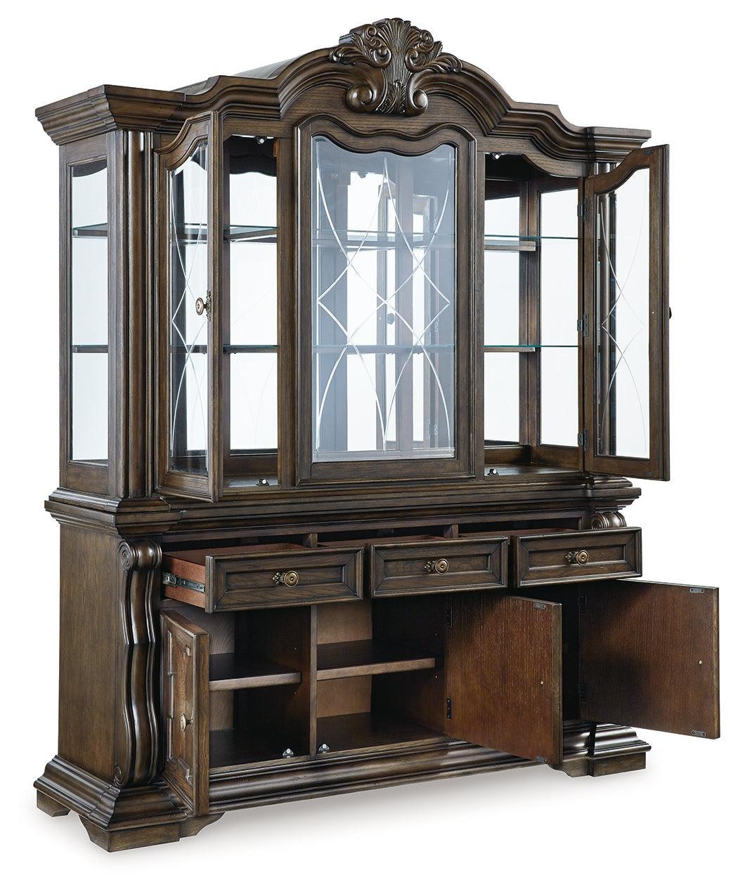 Maylee Dark Brown Dining Buffet And Hutch - Image 3