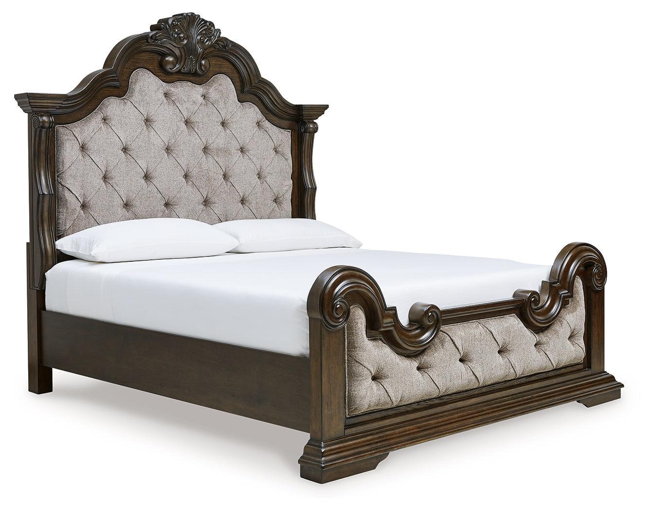 Maylee Dark Brown King Upholstered Bed - Image 2