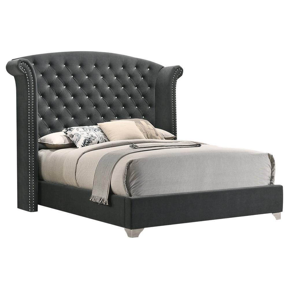Melody Gray Wingback Upholstered Bedroom Set - Image 2