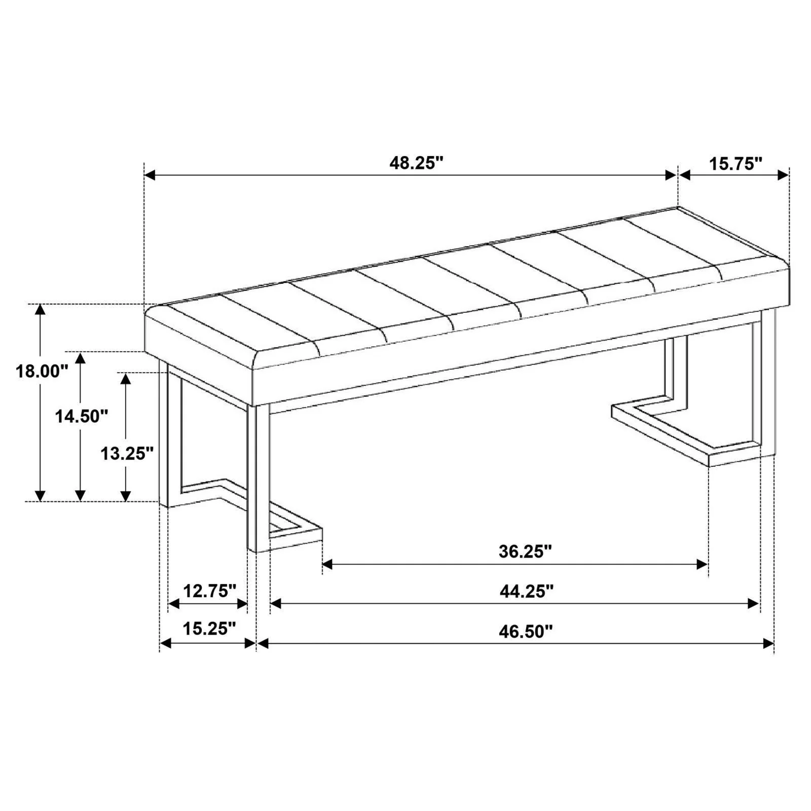 Mesa Upholstered Entryway Accent Bench Charcoal - Image 3