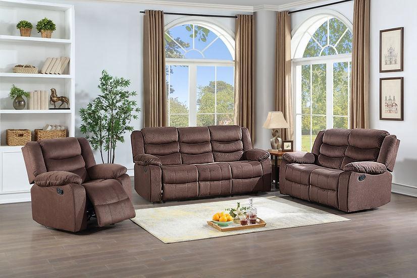 Miami Micro Brown 3-Piece Living Room Set - Image 1