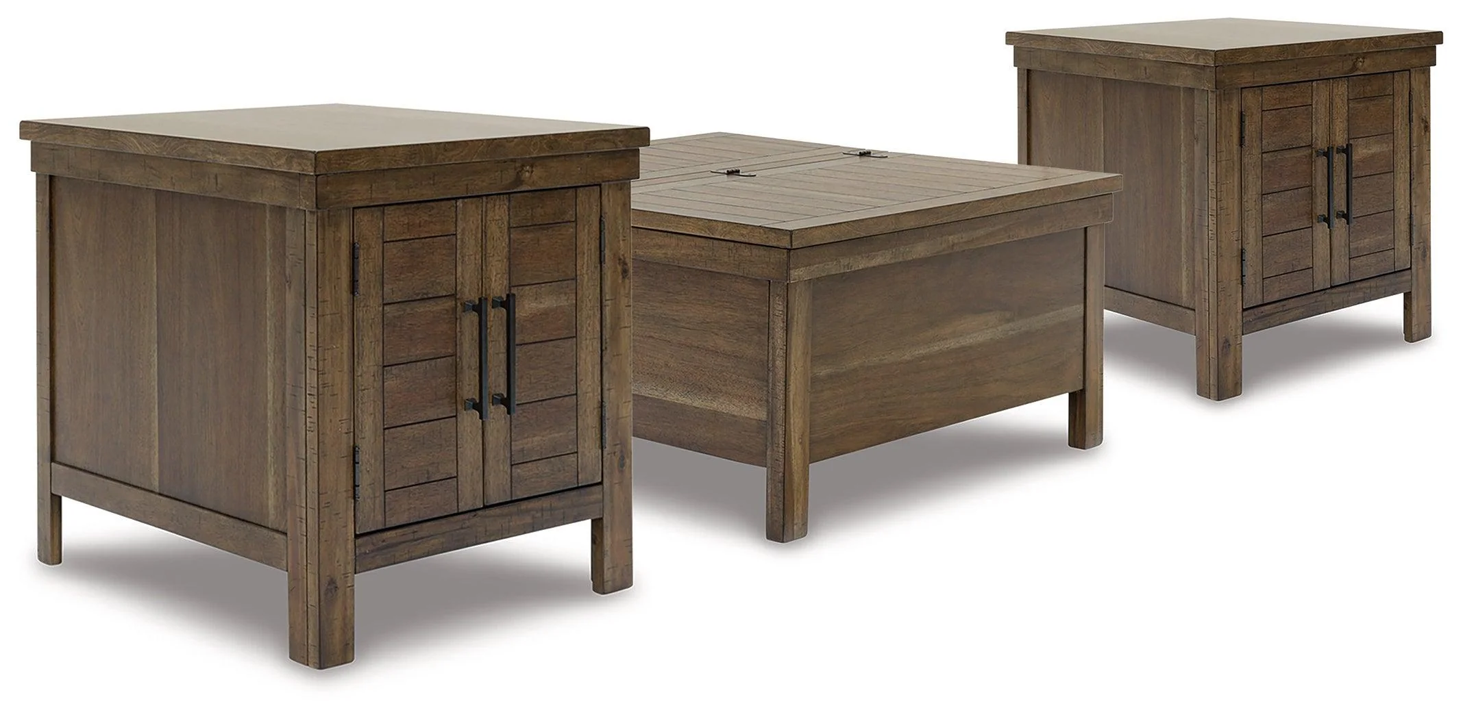 Moriville Grayish Brown Coffee Table With 2 End Tables - Image 2