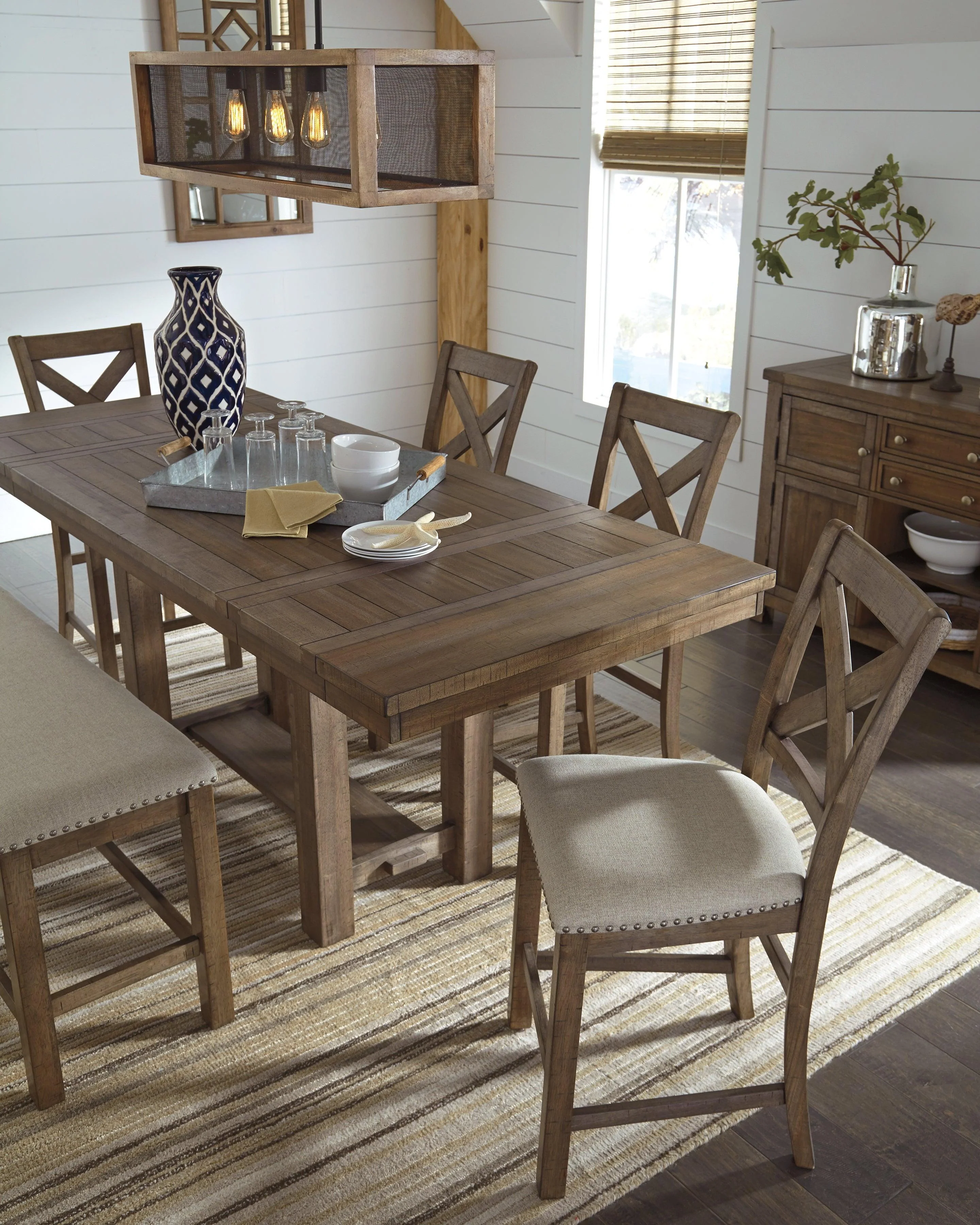 Moriville Grayish Brown Counter Height Dining Table And 4 Barstools With Storage - Image 2