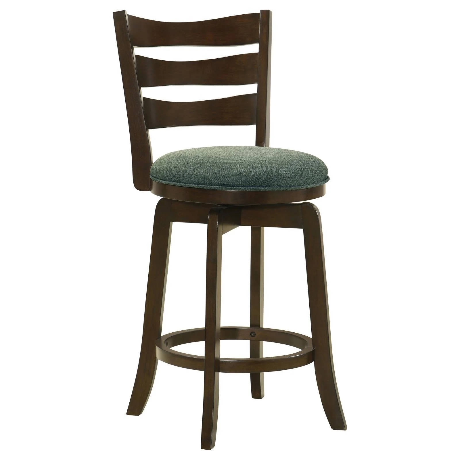 Murphy Ladder Back Counter Height Swivel Bar Stool Dark Cherry Hunter Green - Image 1