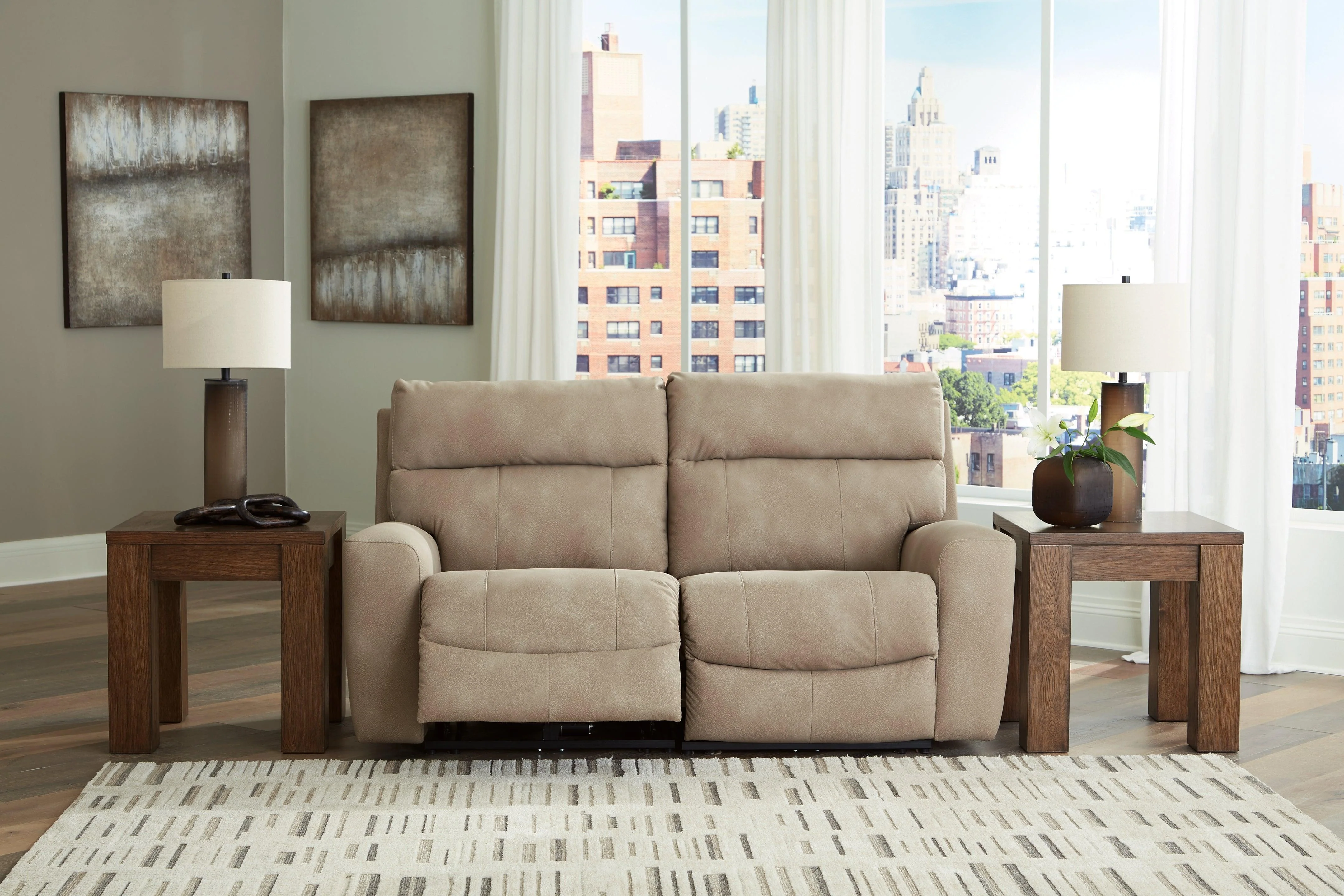Next-Gen Durapella Sand 2-Piece Power Reclining Sectional Loveseat - Image 3