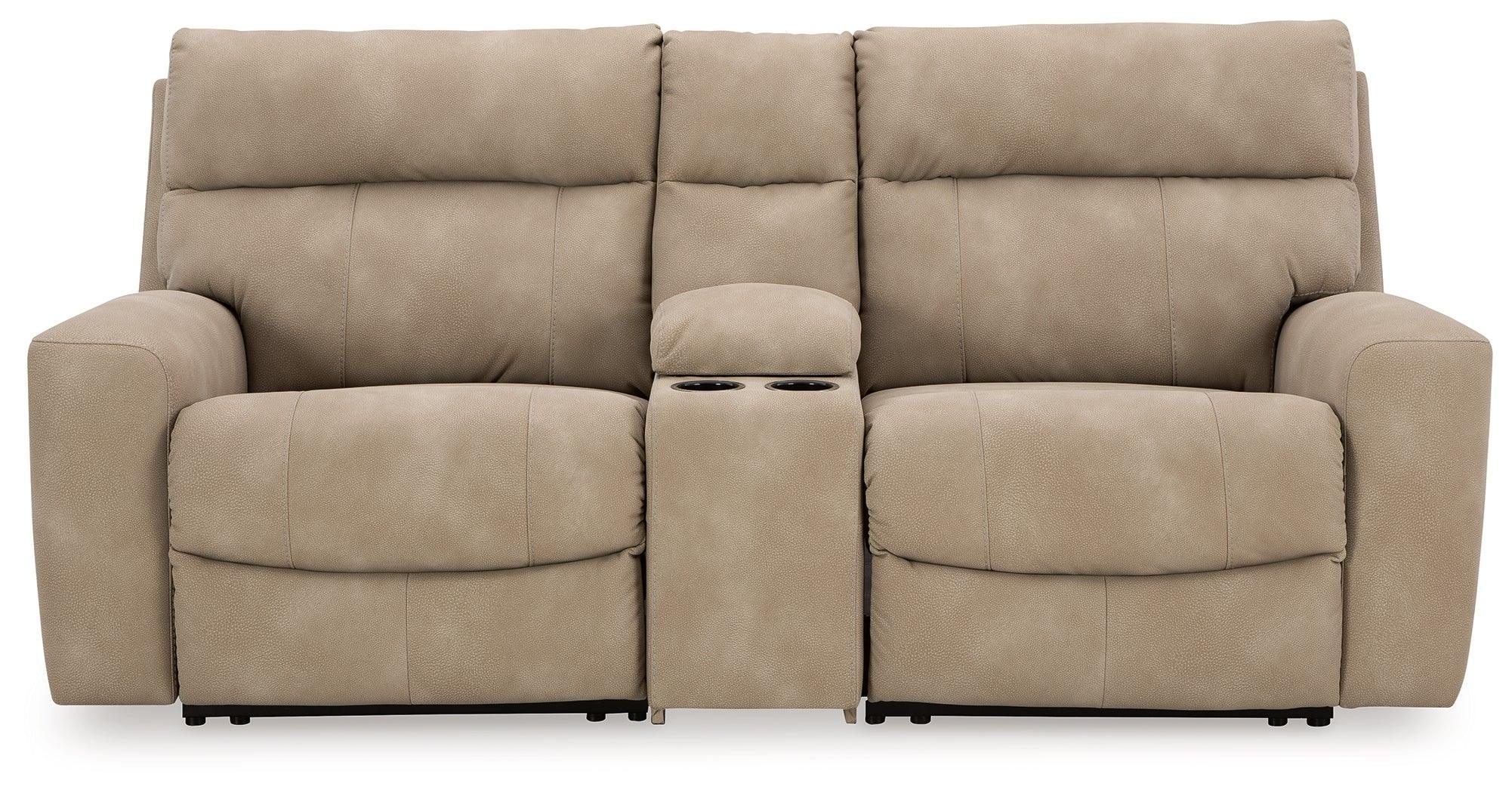 Next-Gen Durapella Sand 3-Piece Power Reclining Sectional Loveseat With Console - Image 2