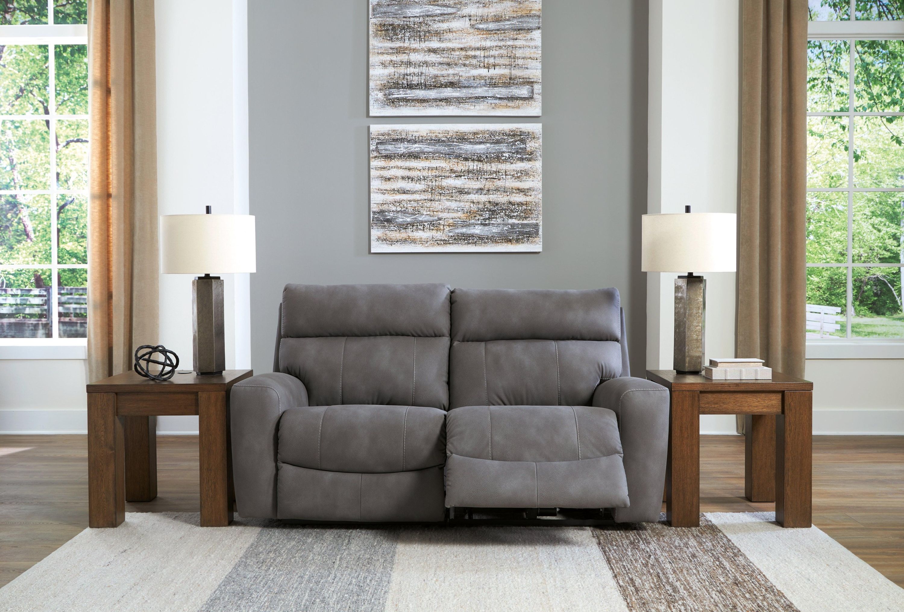 Next-Gen Durapella Slate 2-Piece Power Reclining Sectional Loveseat - Image 3